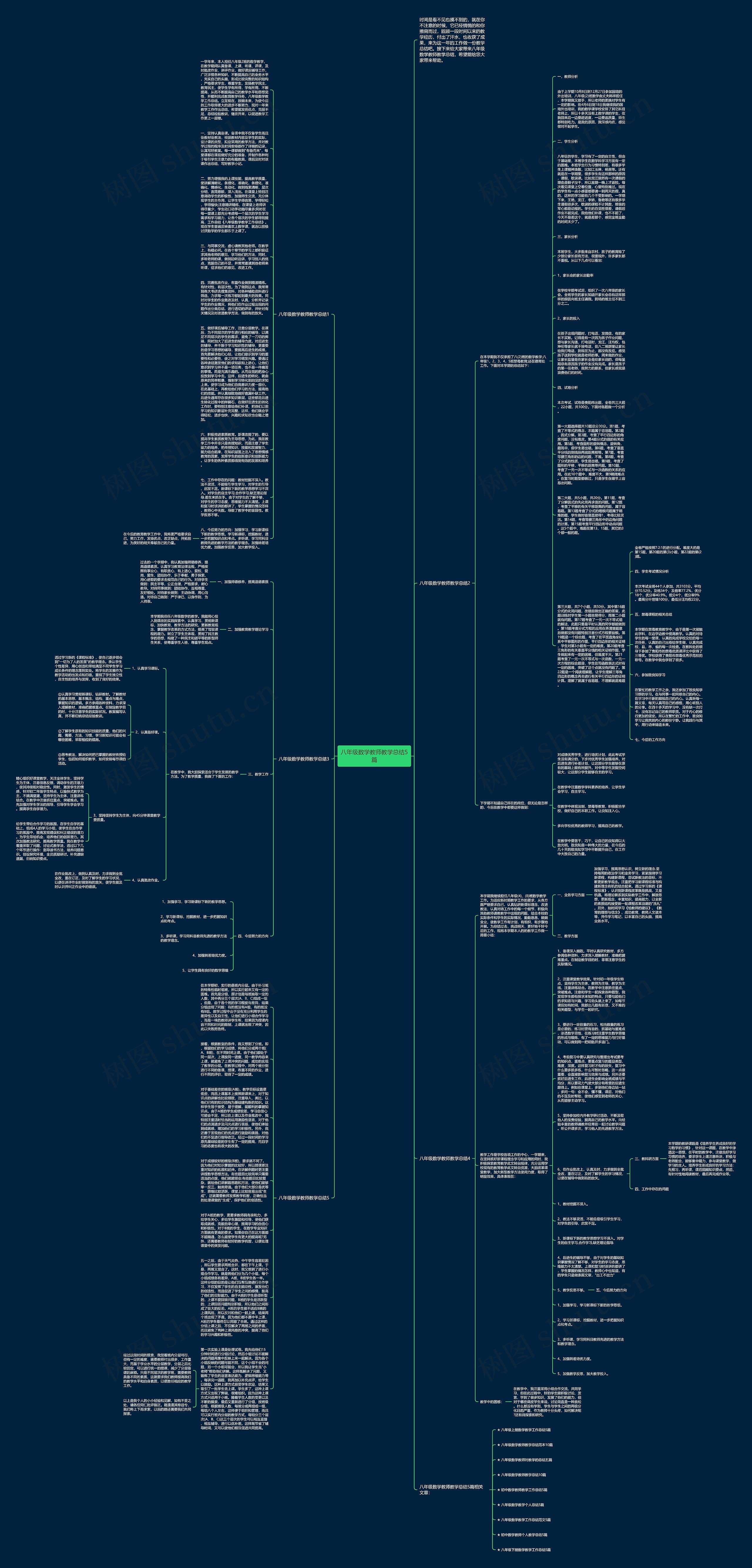 八年级数学教师教学总结5篇思维导图