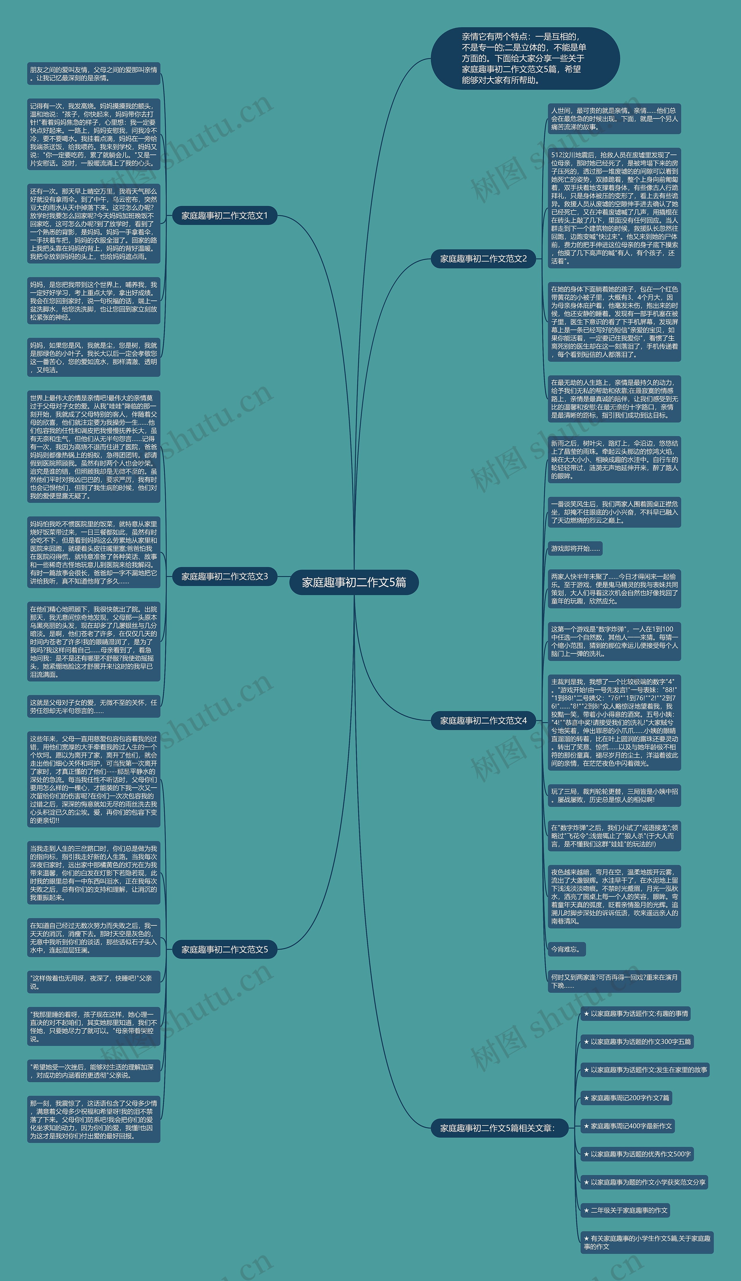 家庭趣事初二作文5篇思维导图