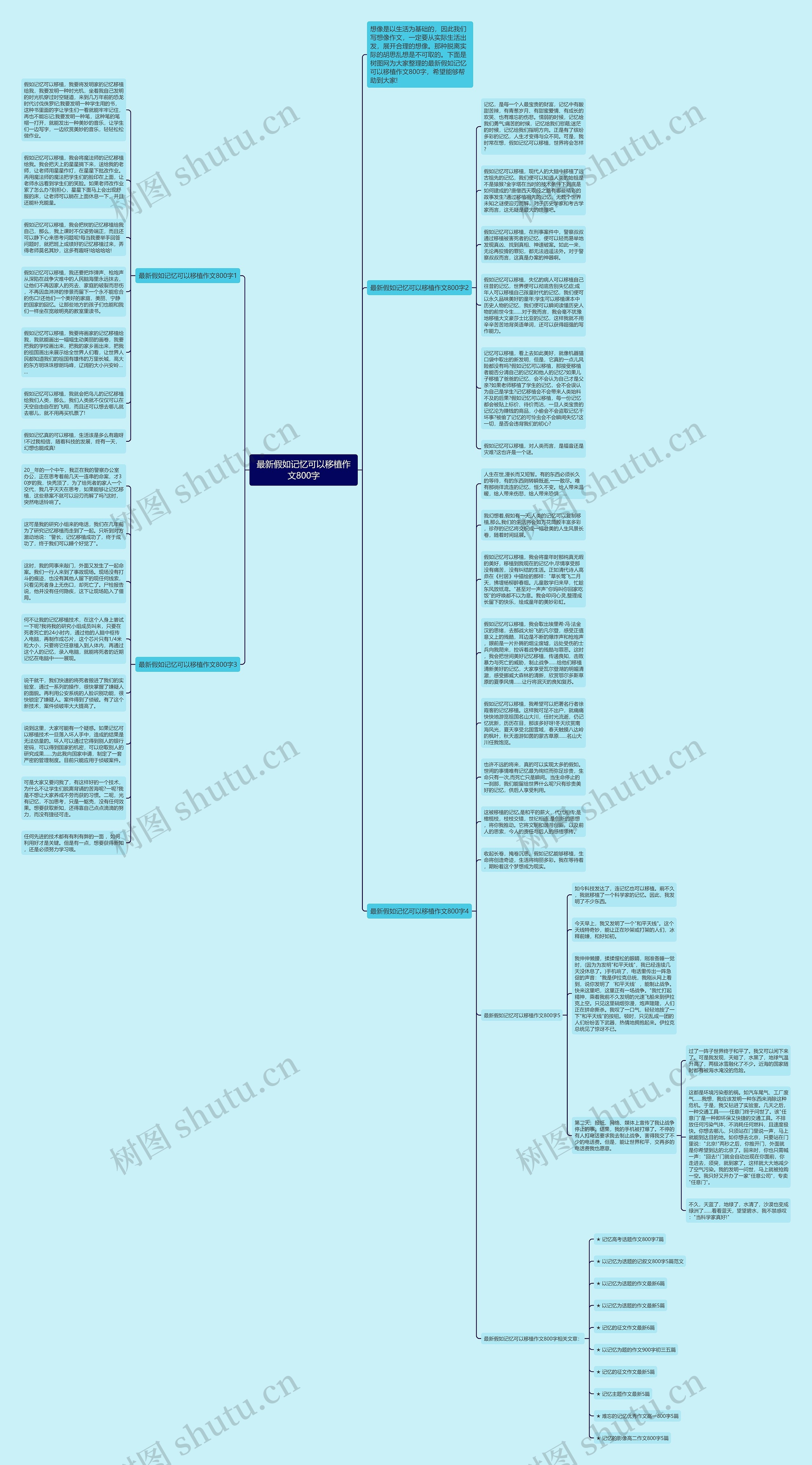最新假如记忆可以移植作文800字思维导图