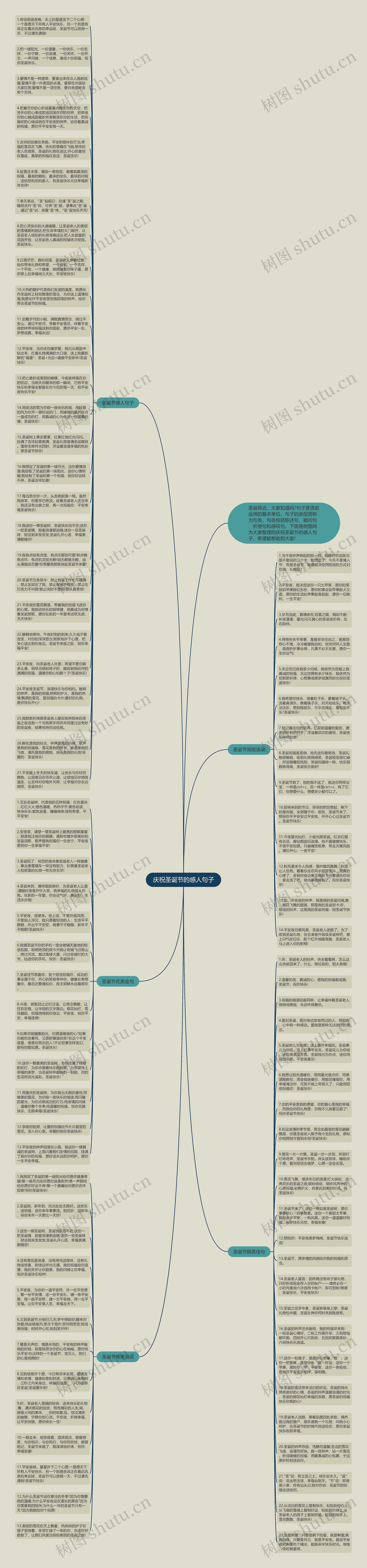 庆祝圣诞节的感人句子思维导图