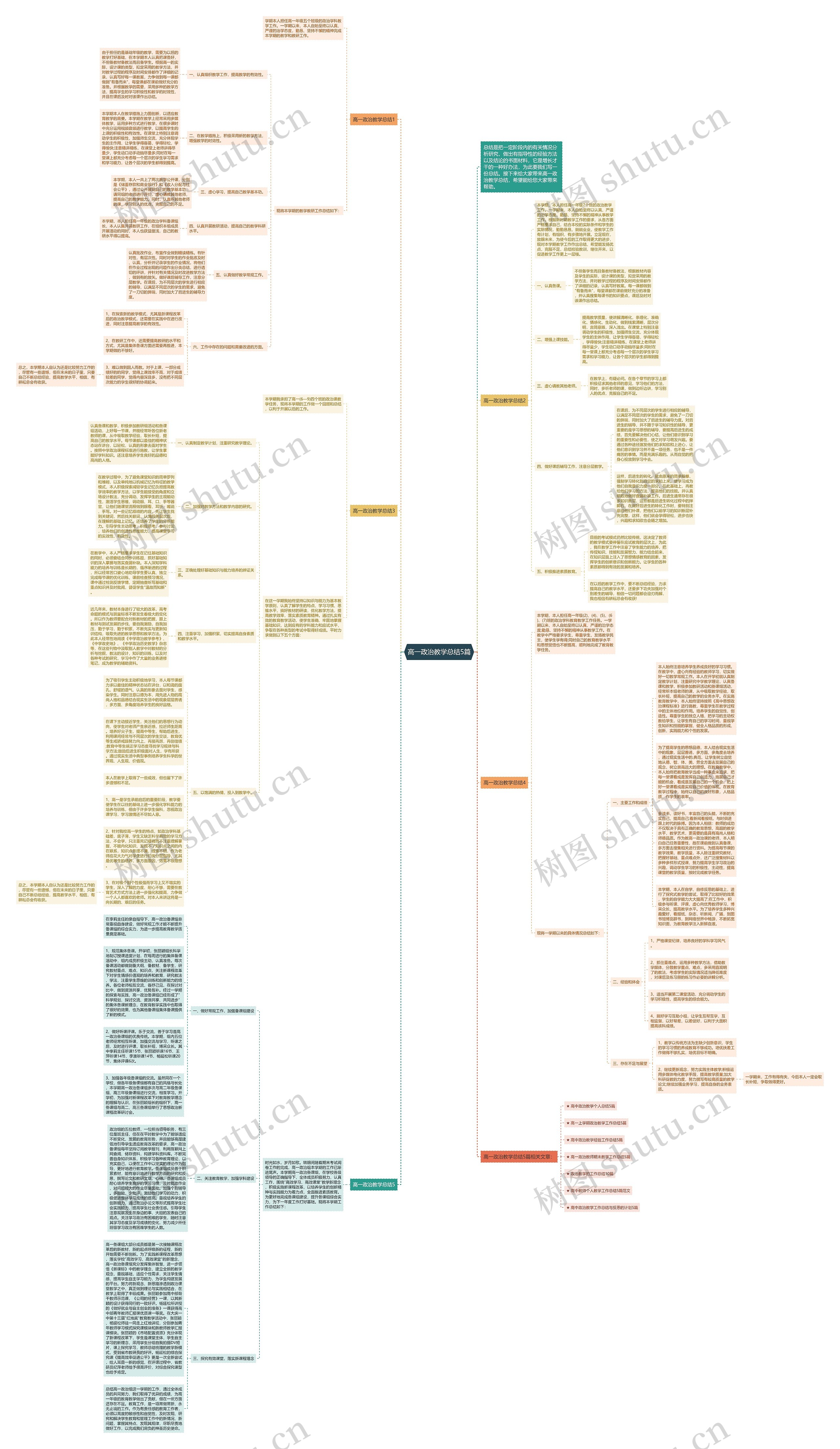 高一政治教学总结5篇思维导图