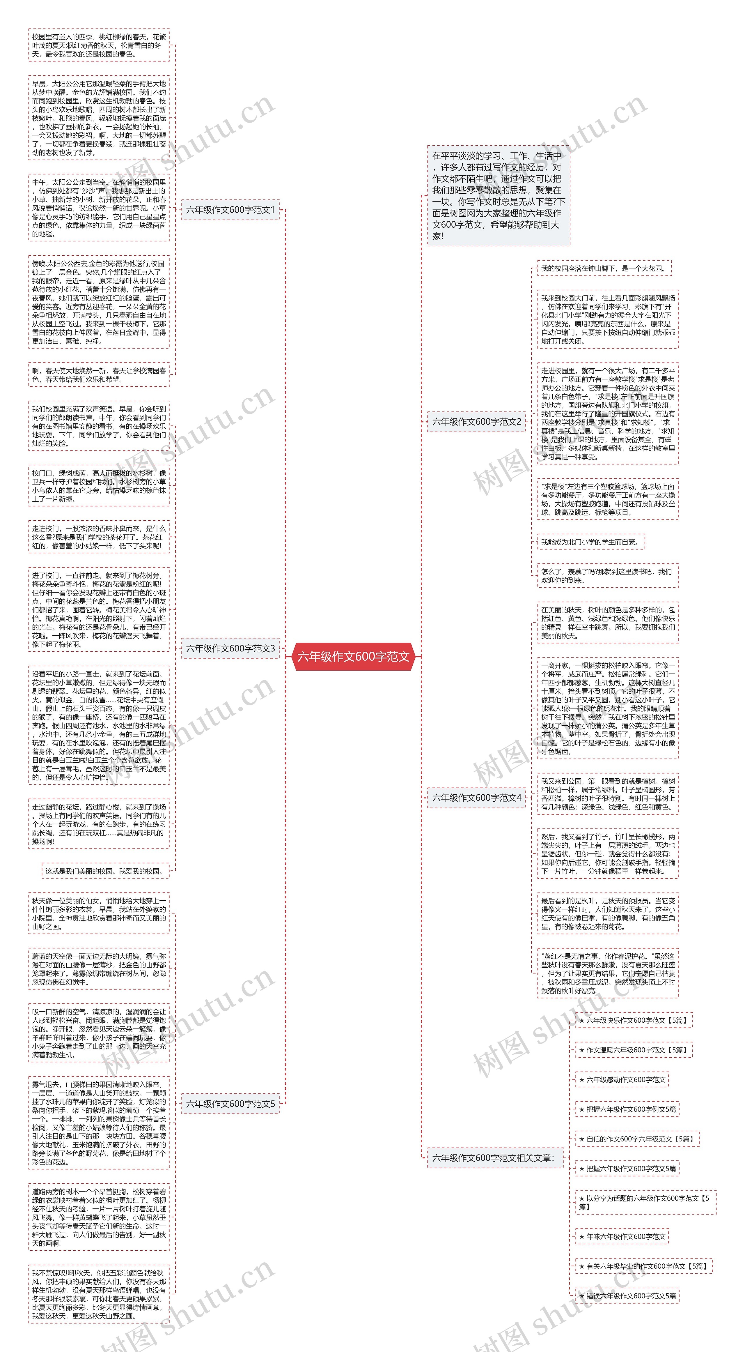 六年级作文600字范文思维导图