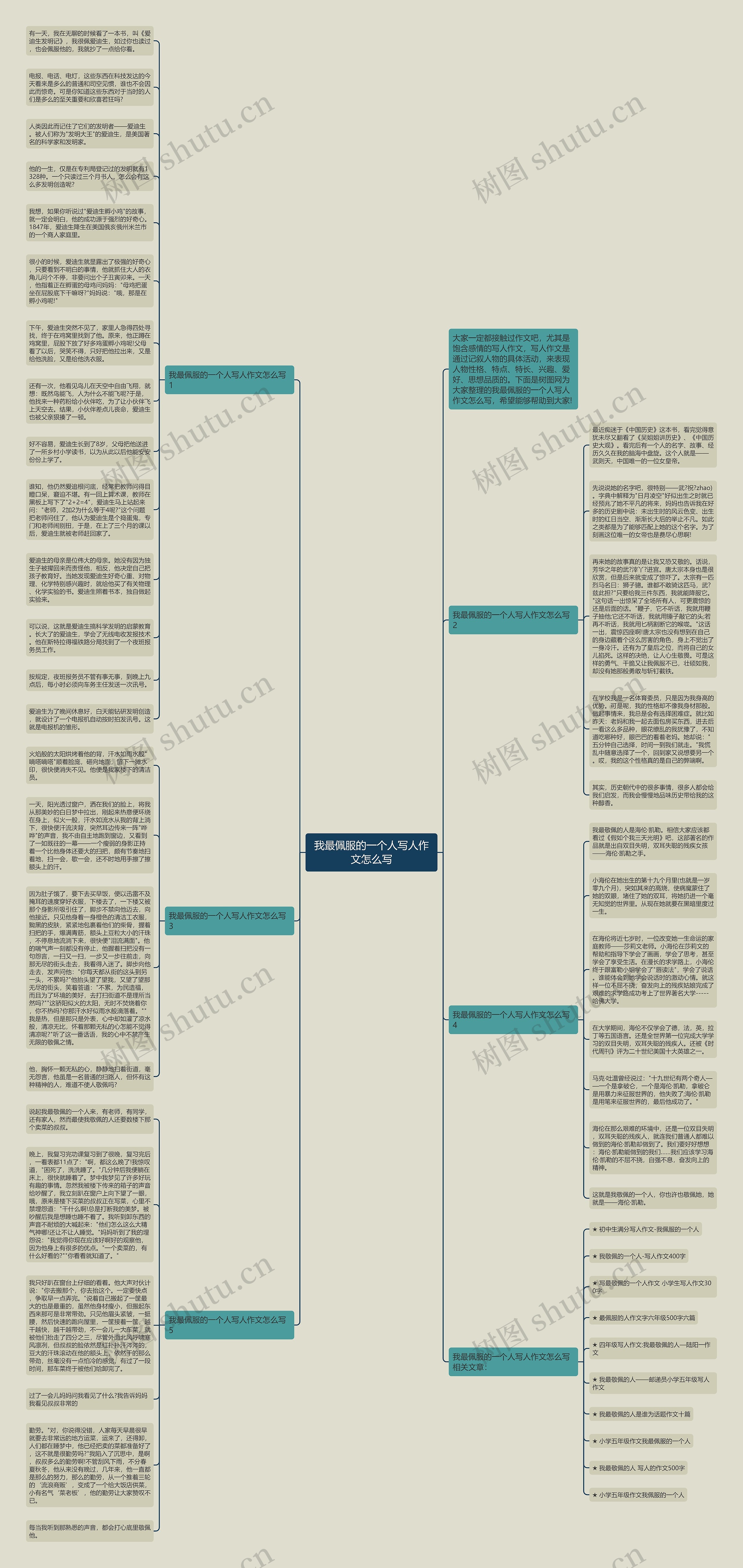 我最佩服的一个人写人作文怎么写思维导图