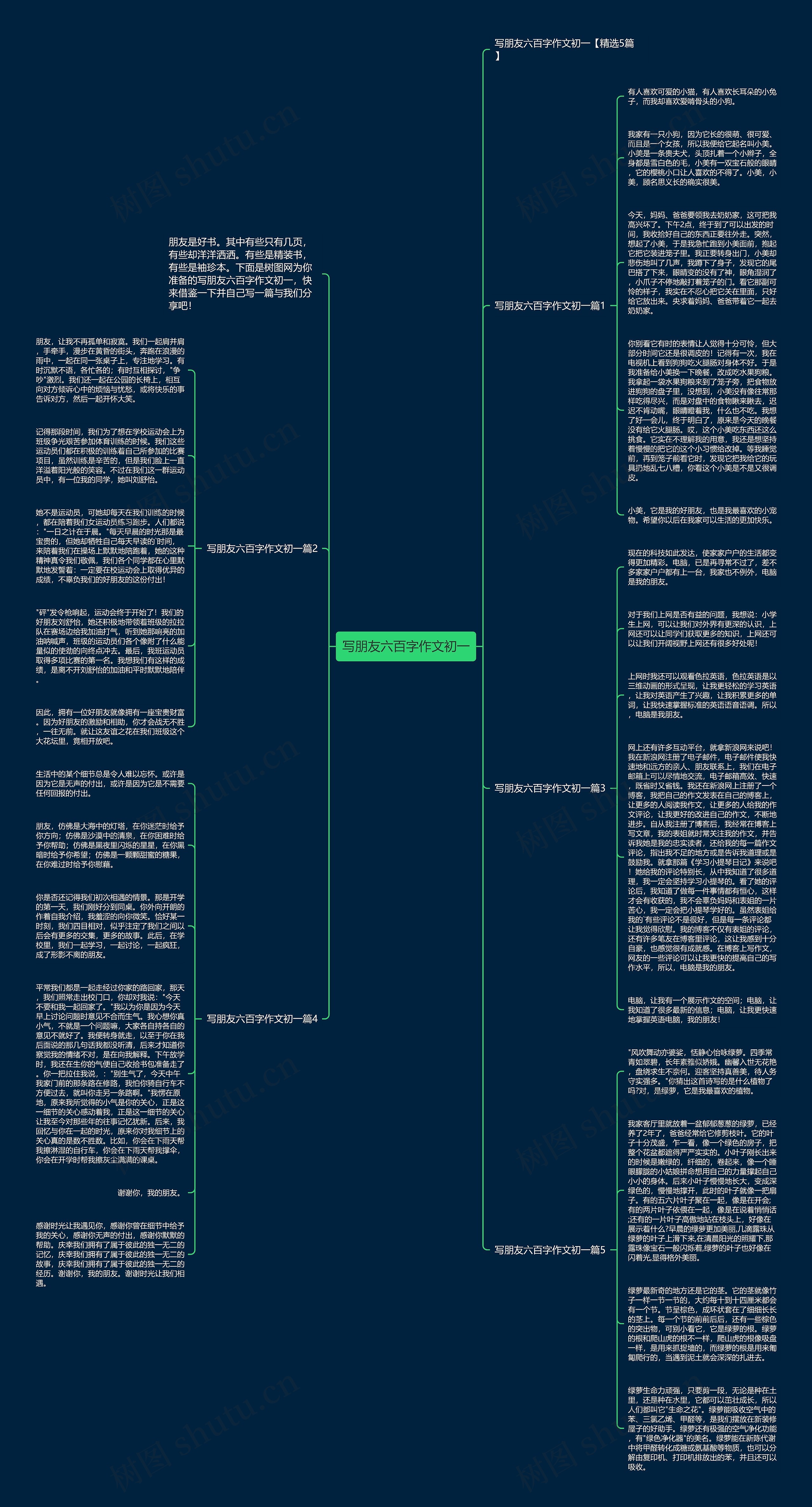 写朋友六百字作文初一思维导图