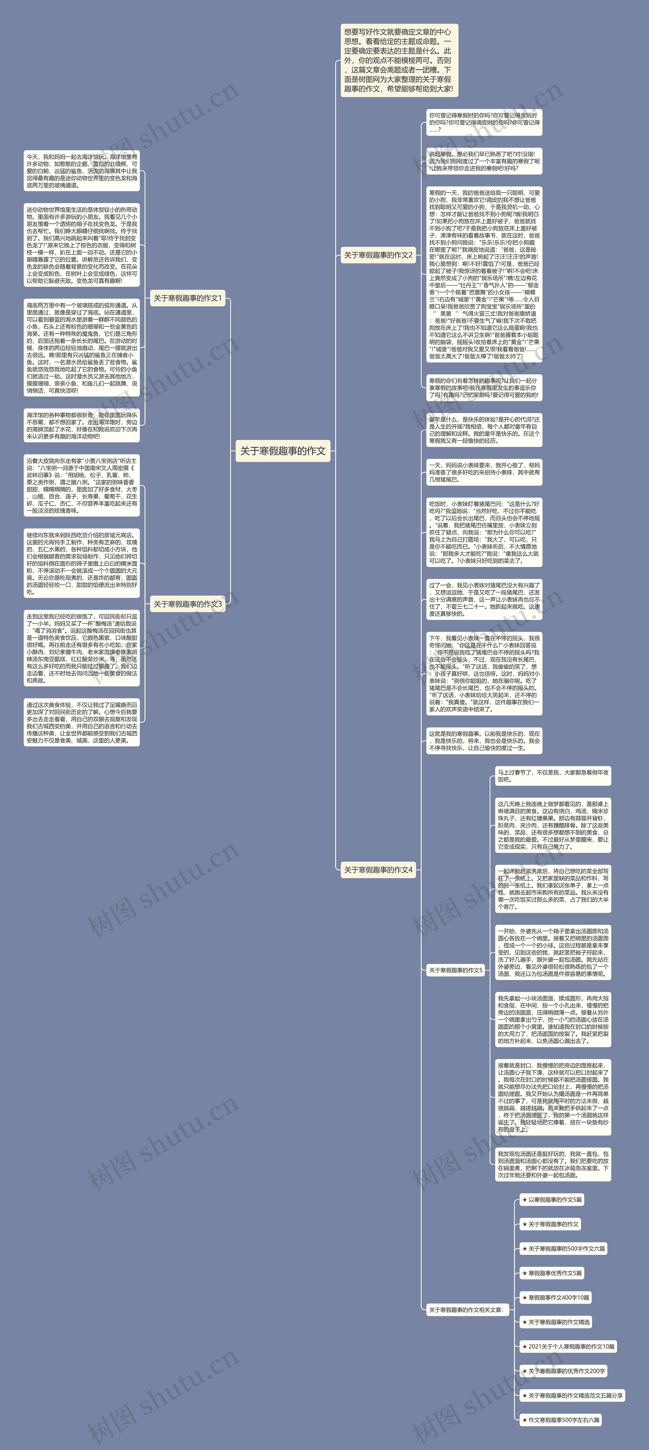 关于寒假趣事的作文思维导图