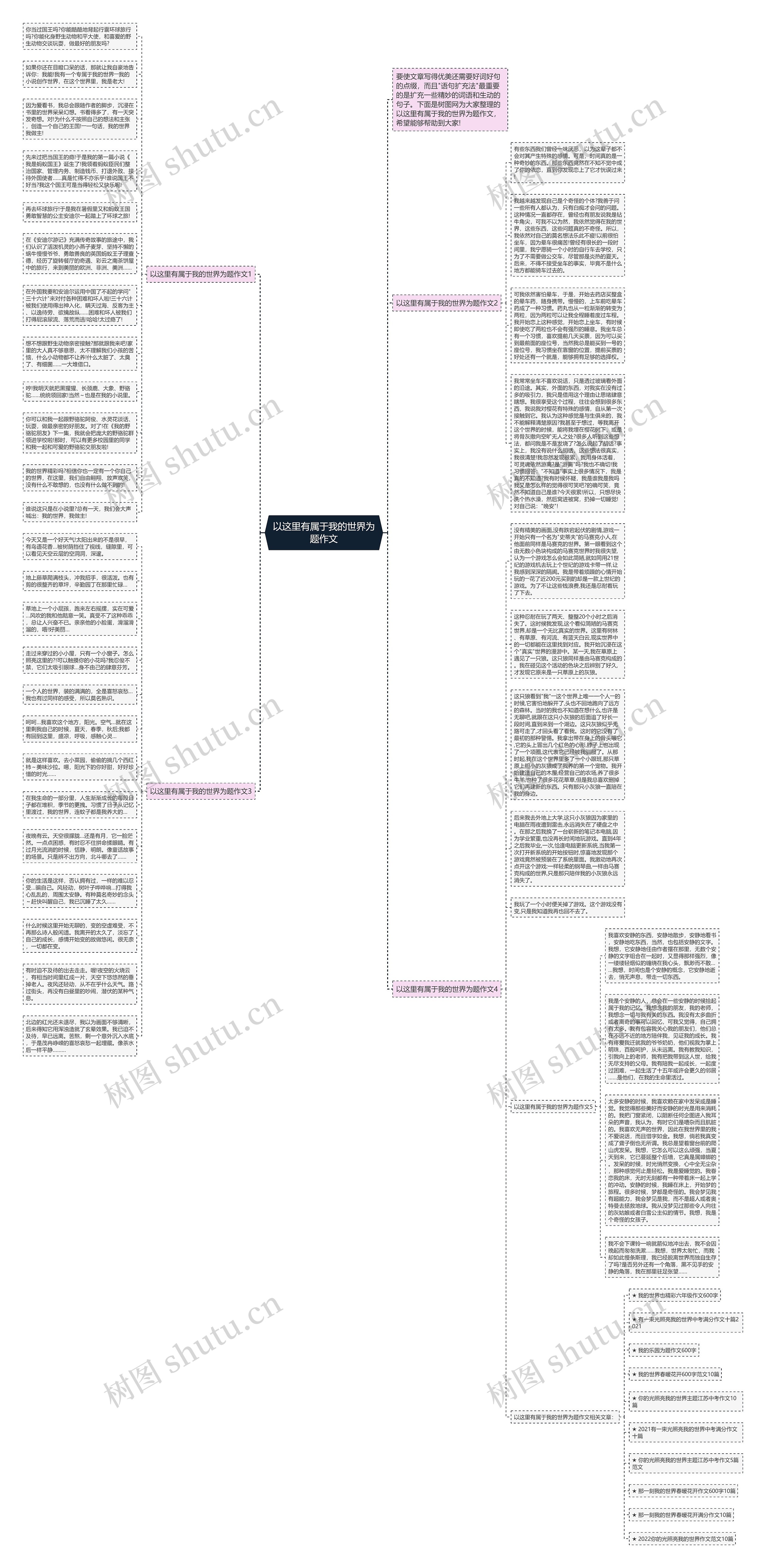 以这里有属于我的世界为题作文思维导图