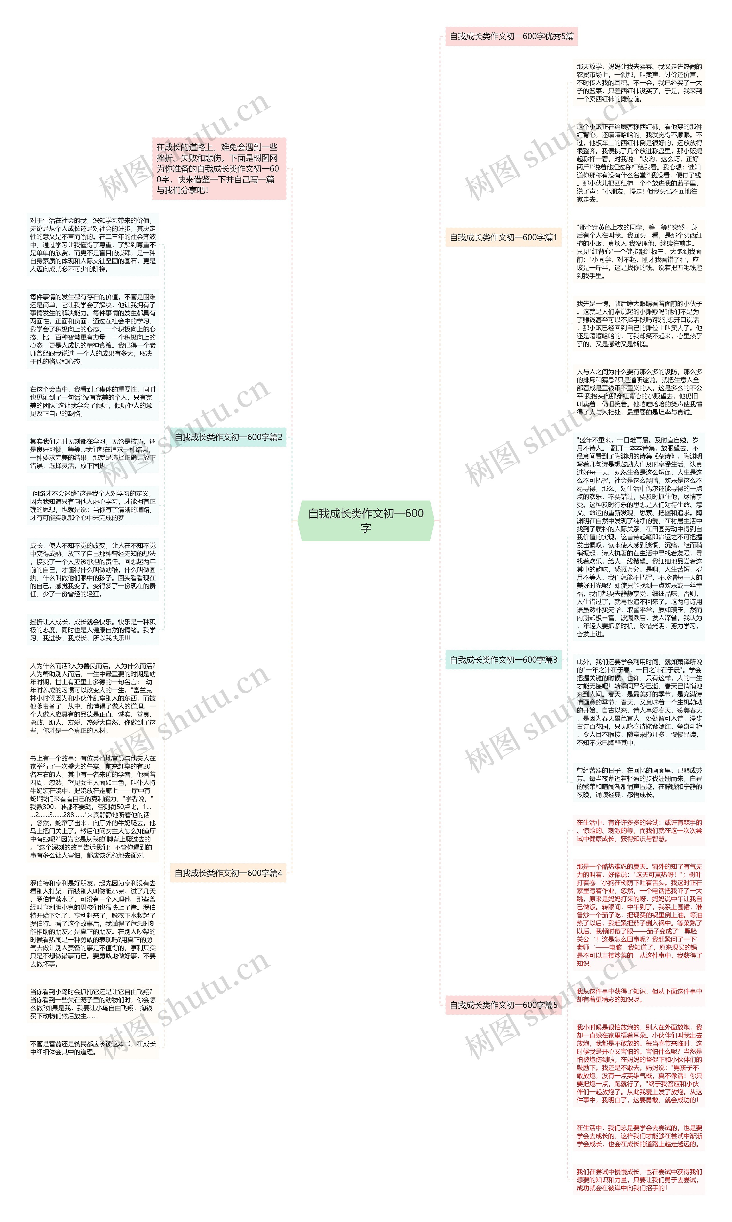 自我成长类作文初一600字思维导图