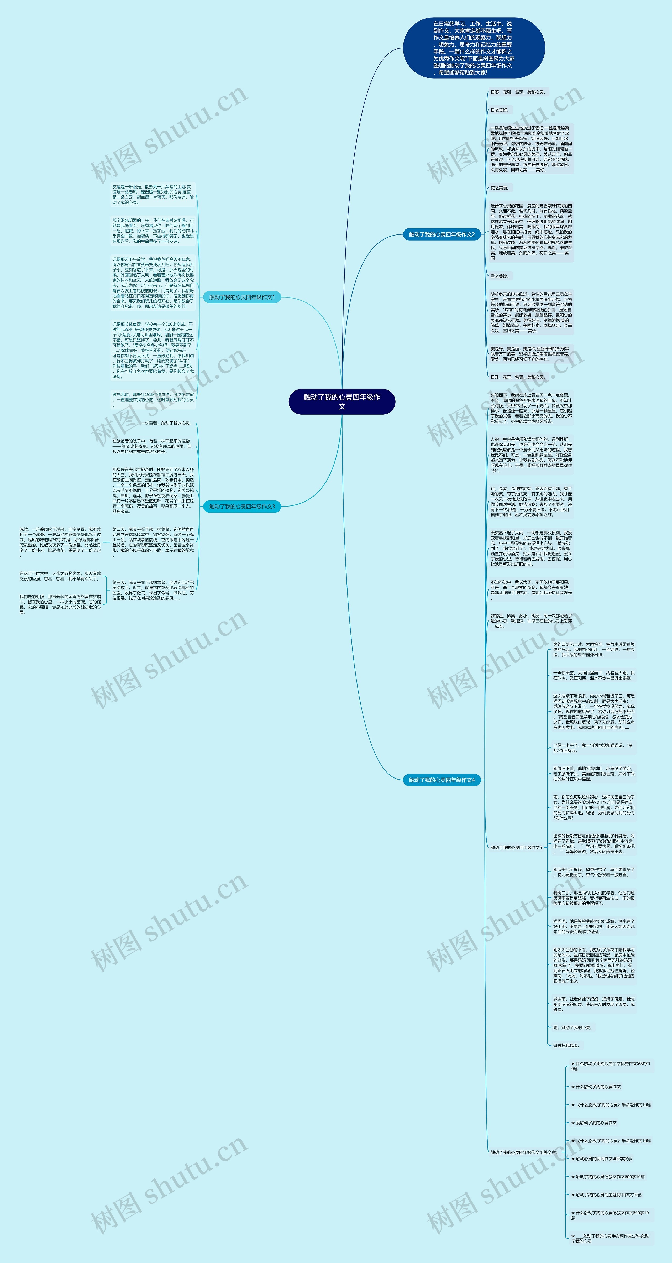触动了我的心灵四年级作文思维导图