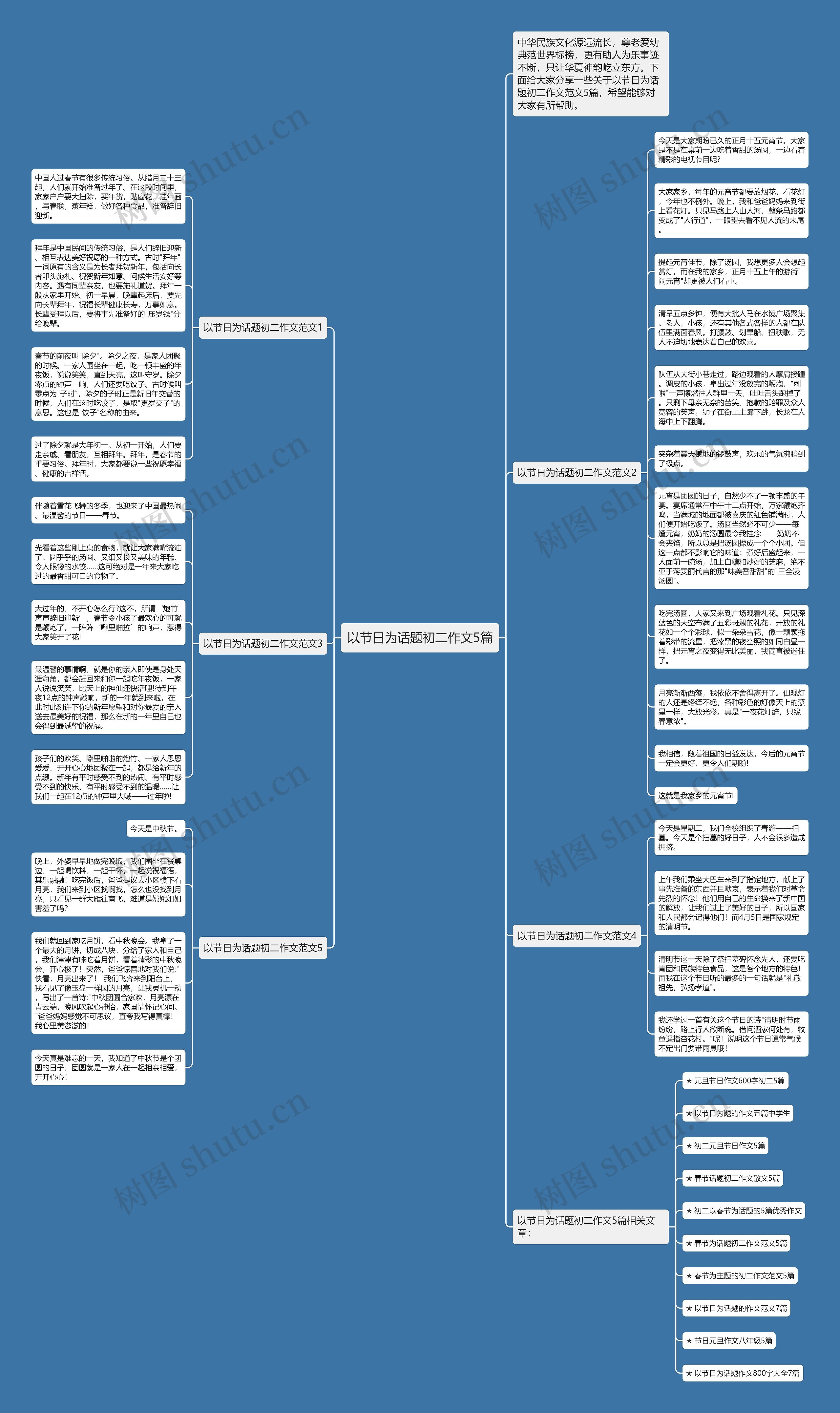 以节日为话题初二作文5篇思维导图