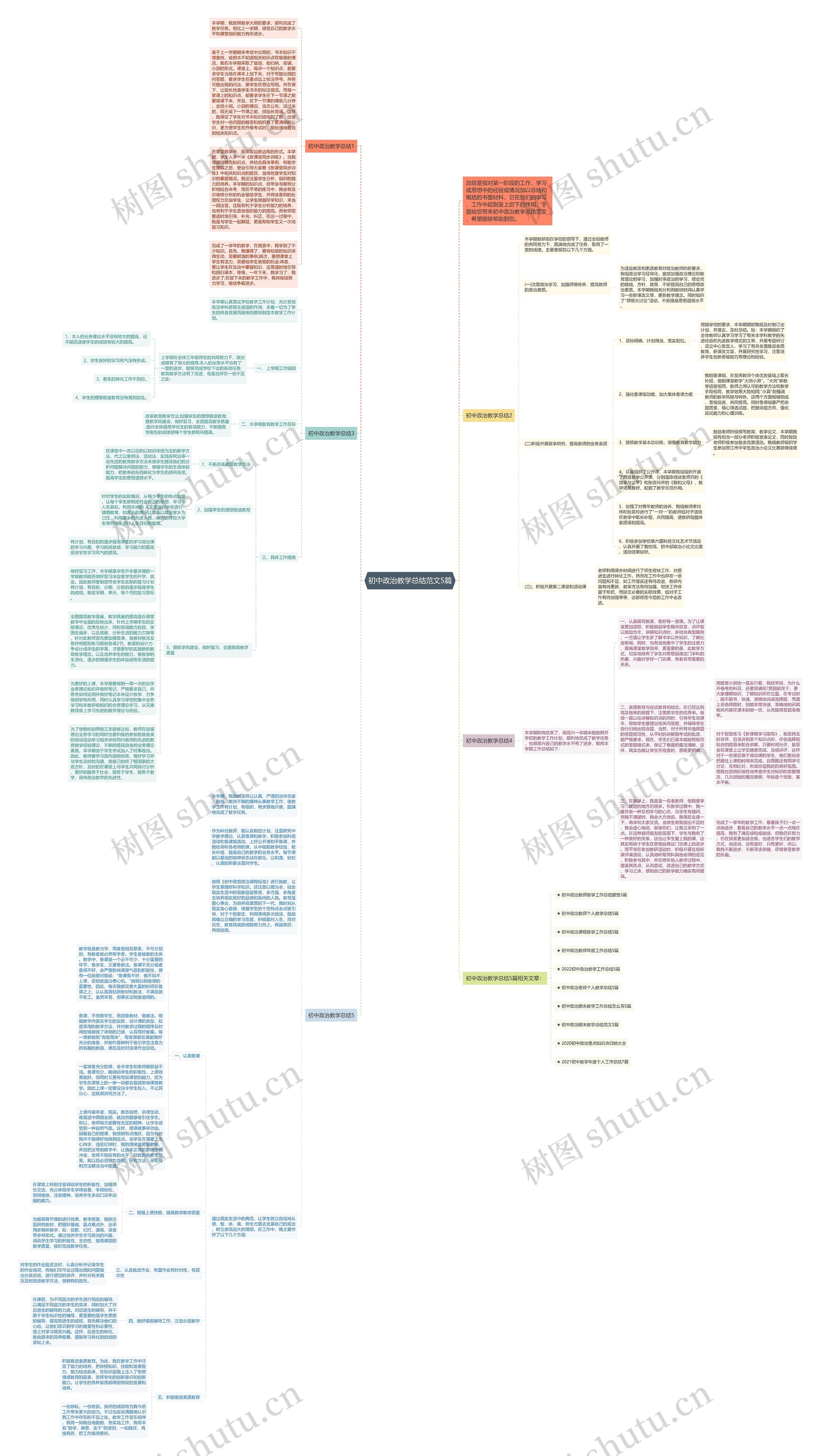 初中政治教学总结范文5篇思维导图