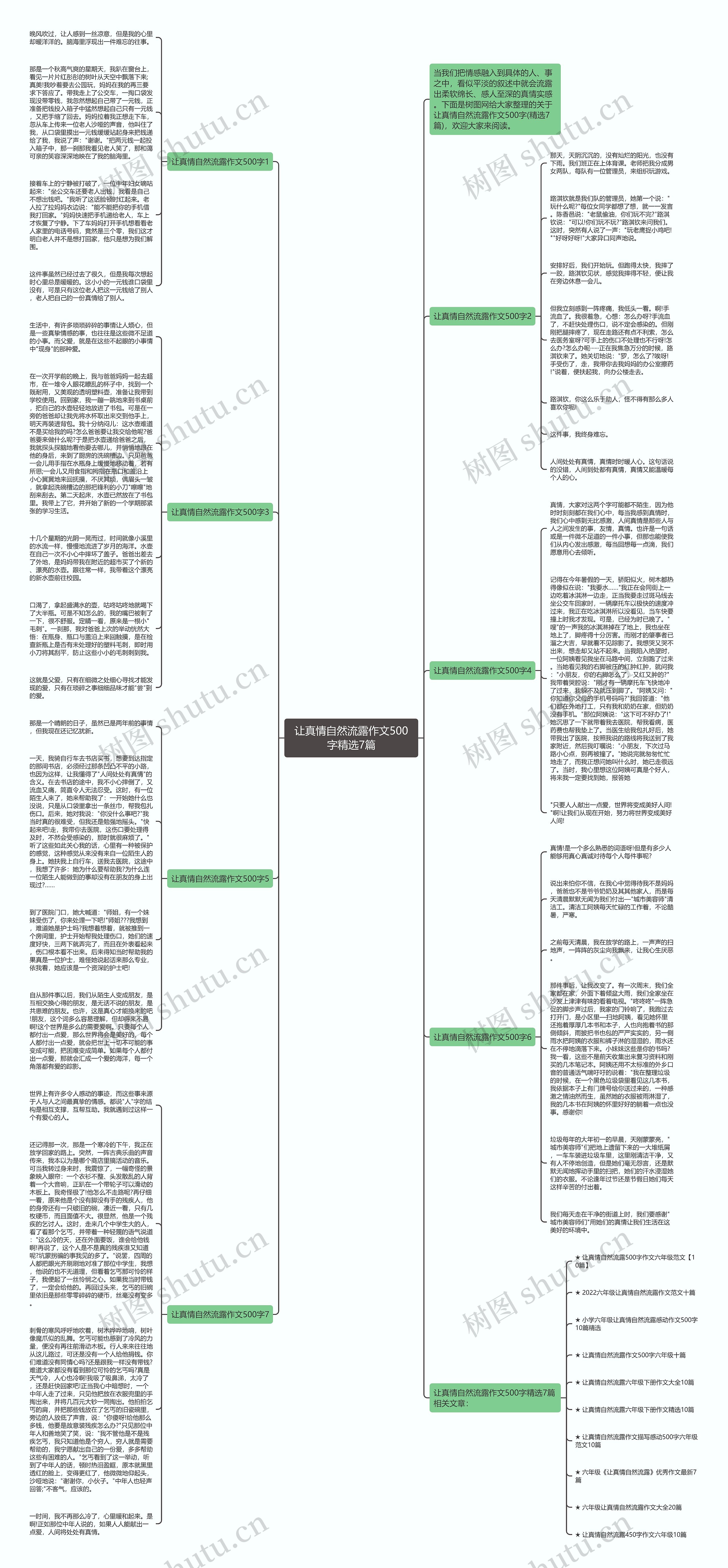 让真情自然流露作文500字精选7篇思维导图