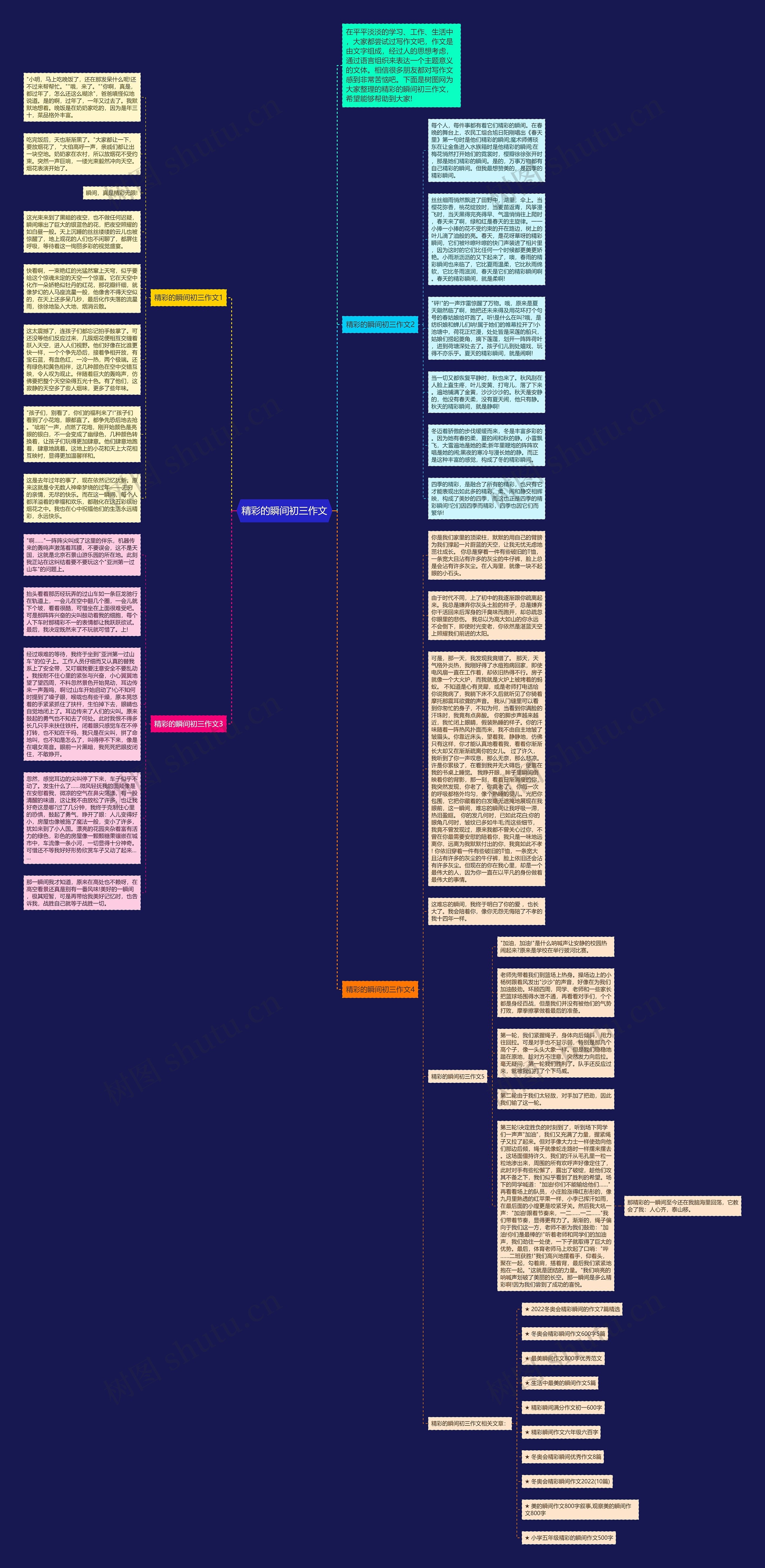 精彩的瞬间初三作文思维导图