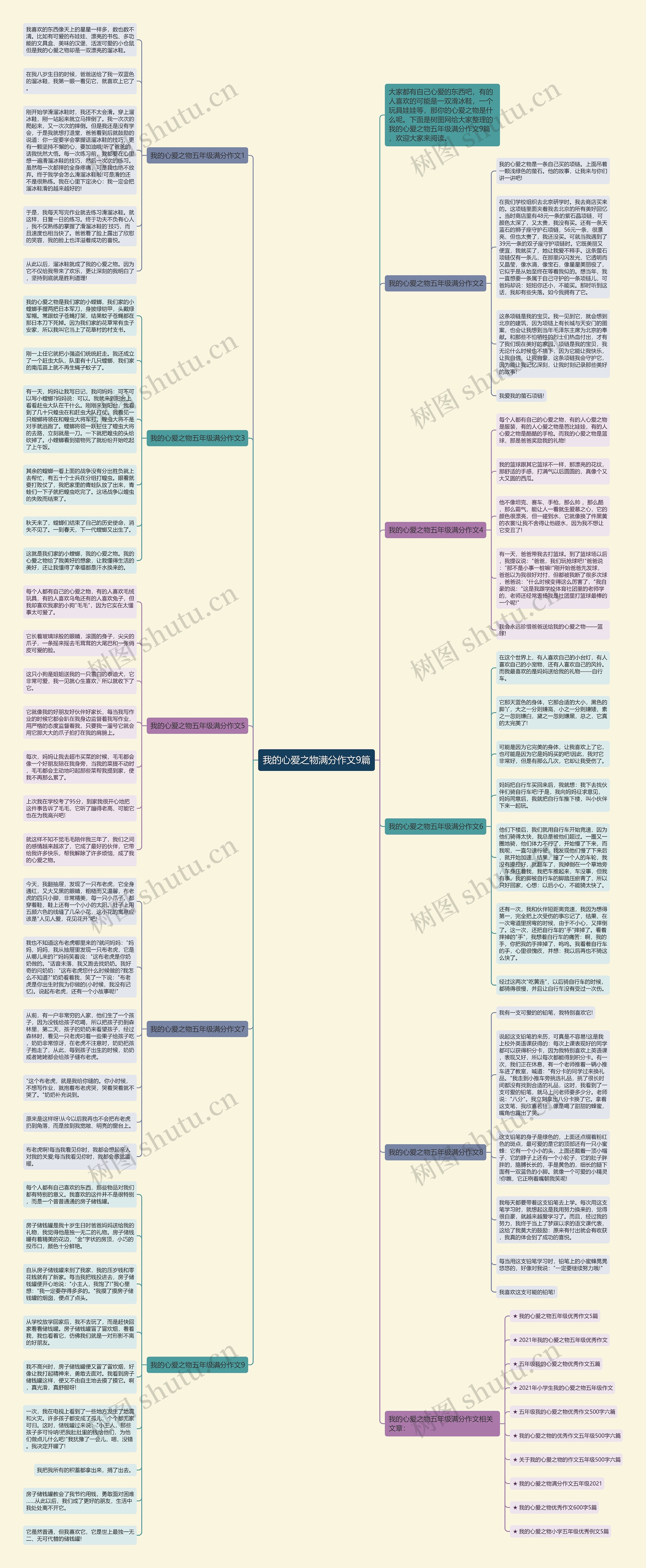 我的心爱之物满分作文9篇思维导图