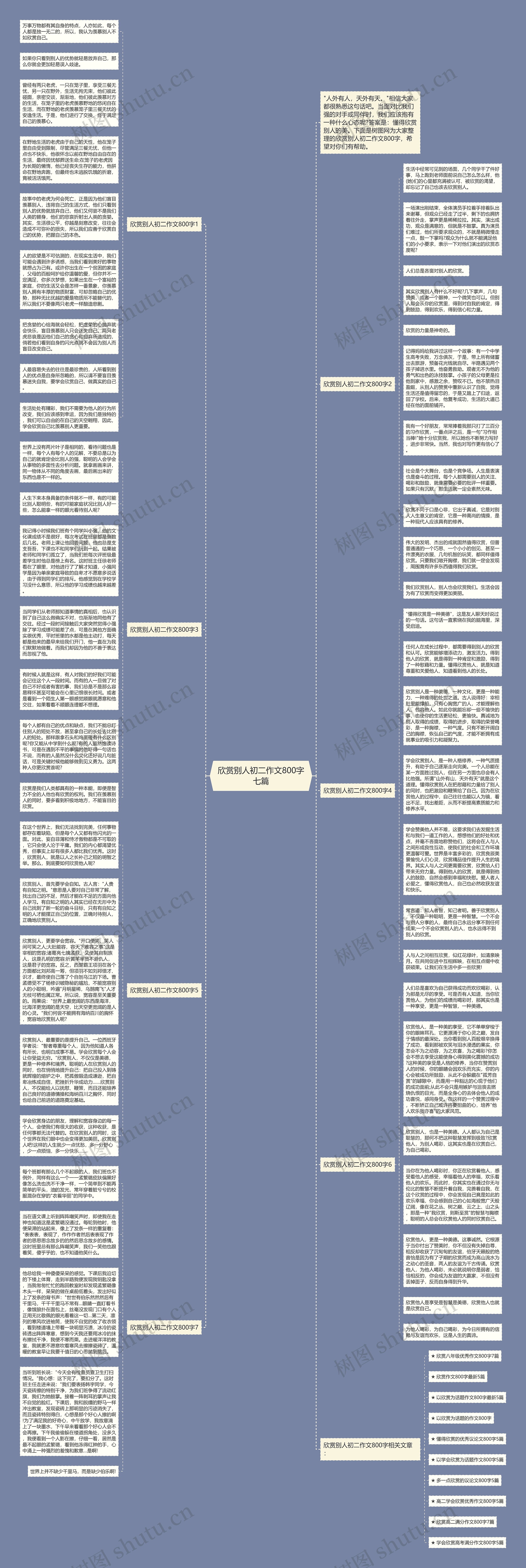 欣赏别人初二作文800字七篇思维导图