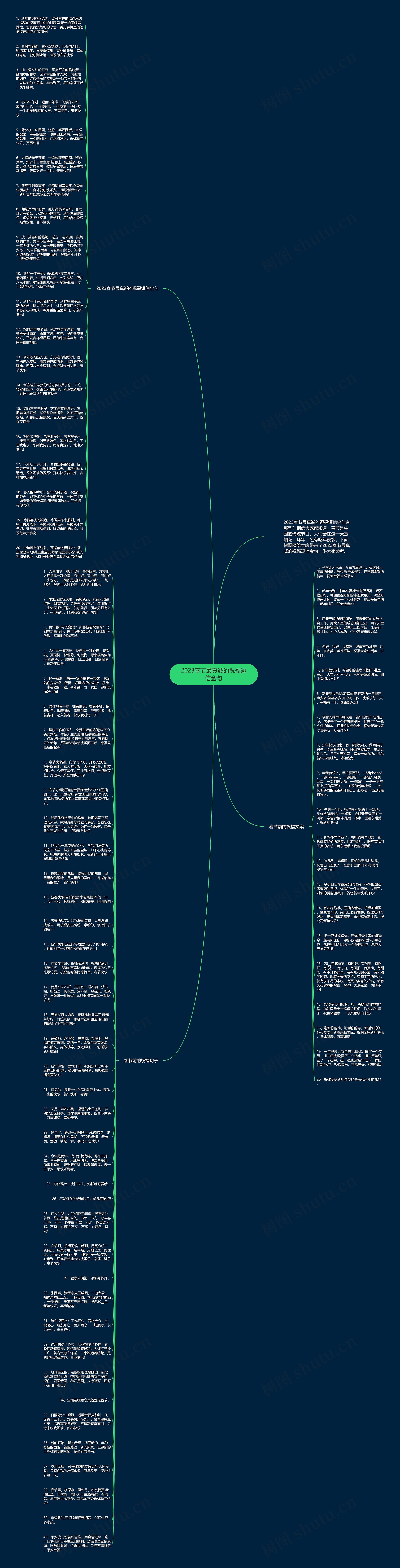 2023春节最真诚的祝福短信金句思维导图