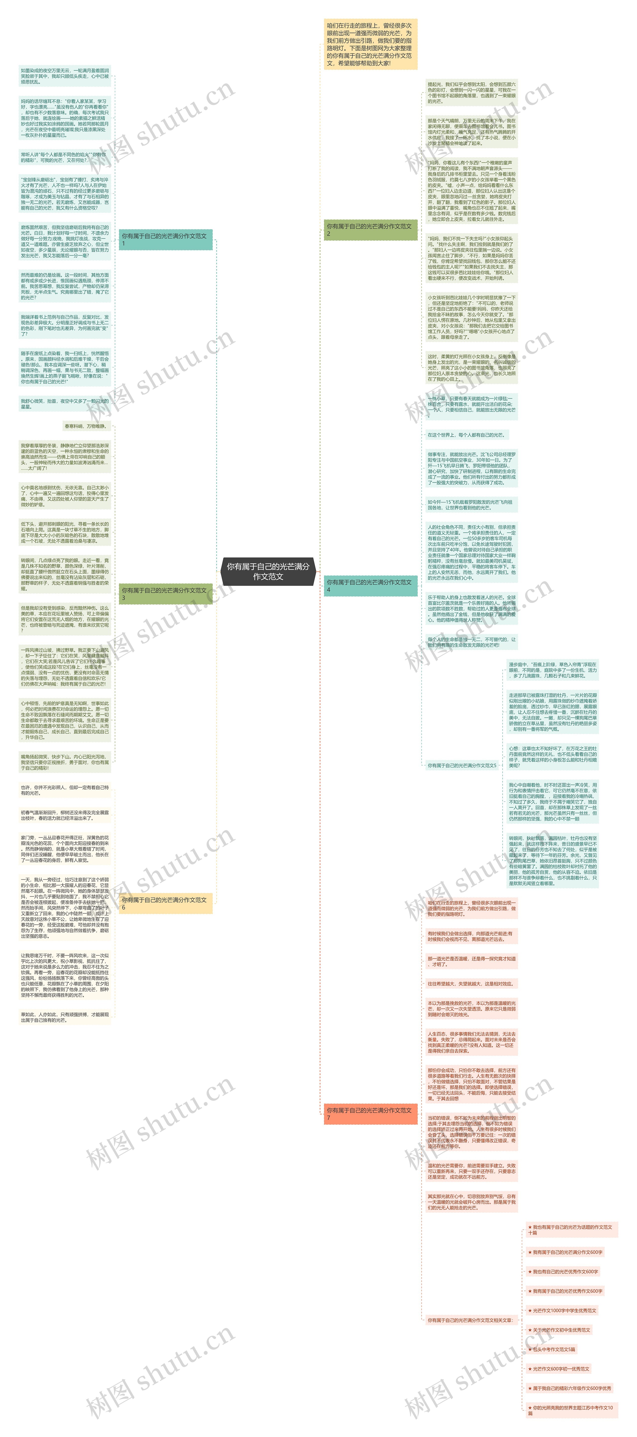 你有属于自己的光芒满分作文范文思维导图