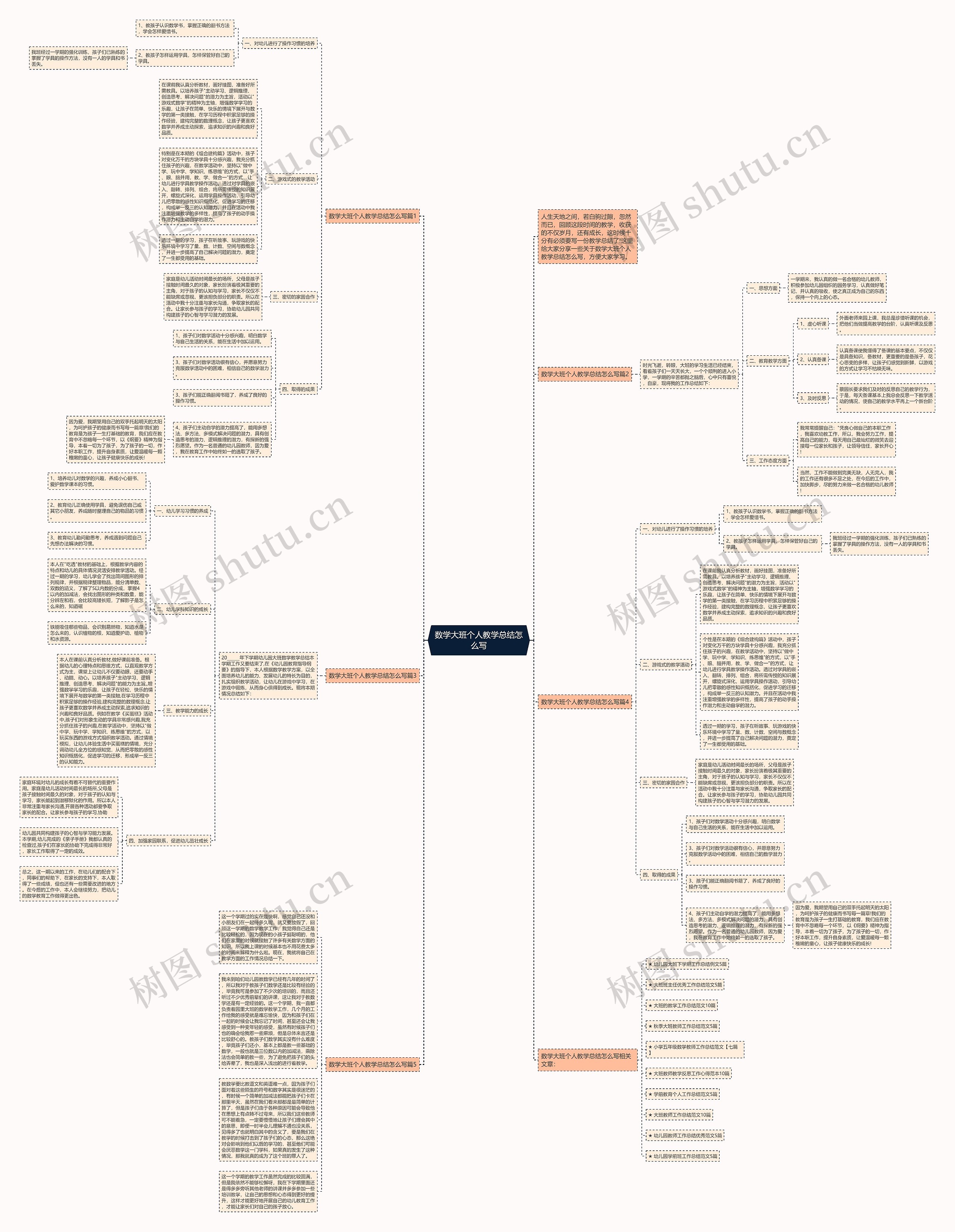 数学大班个人教学总结怎么写思维导图