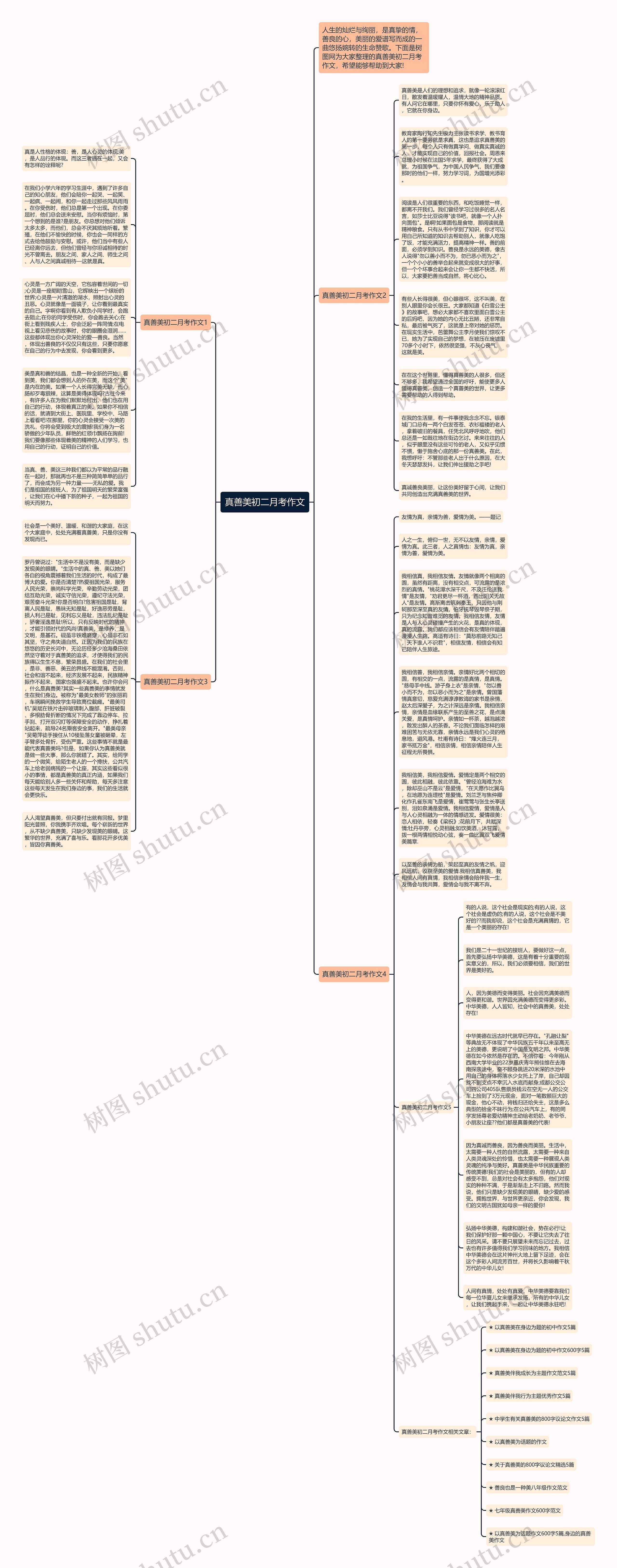 真善美初二月考作文思维导图