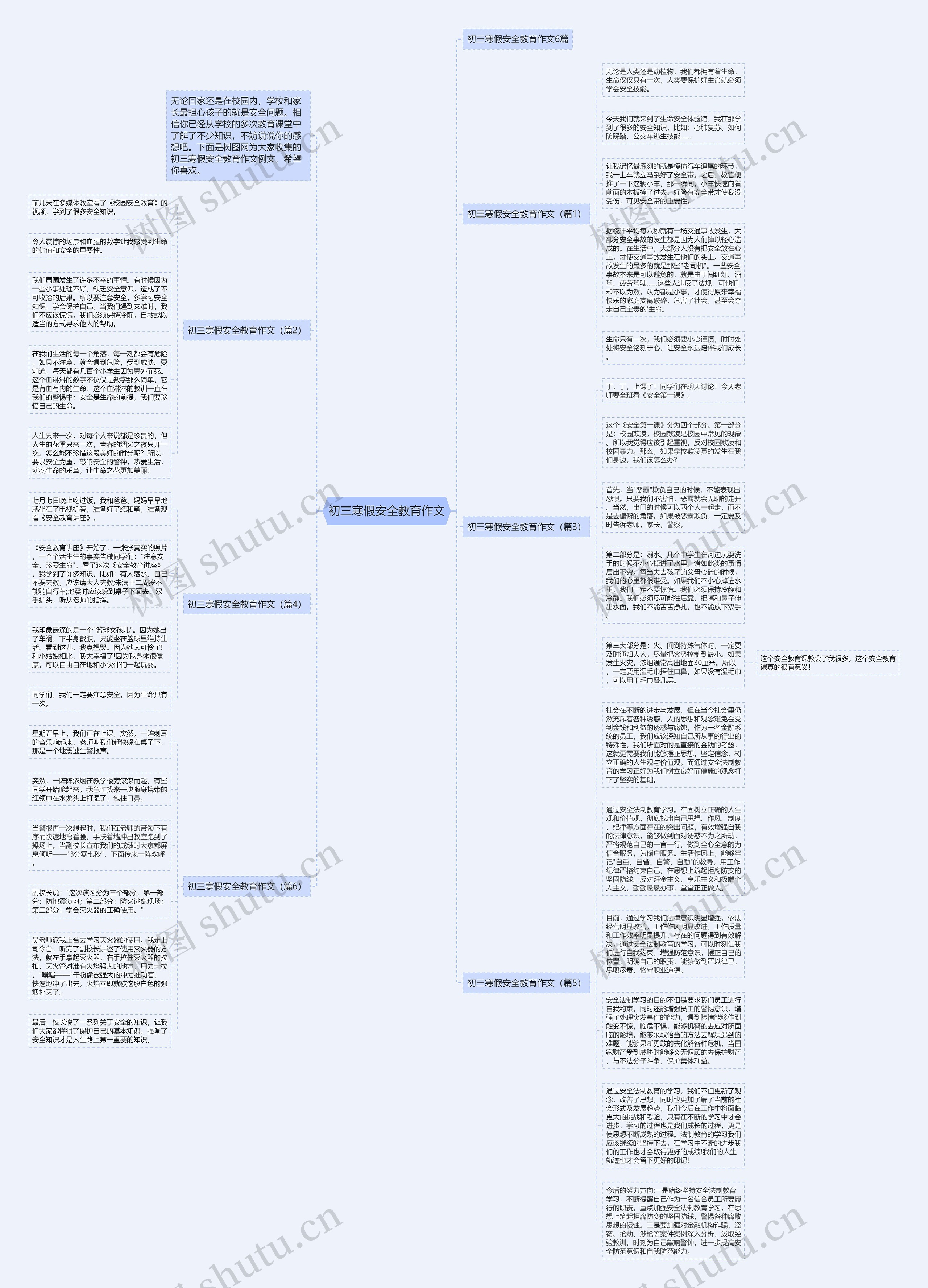 初三寒假安全教育作文思维导图