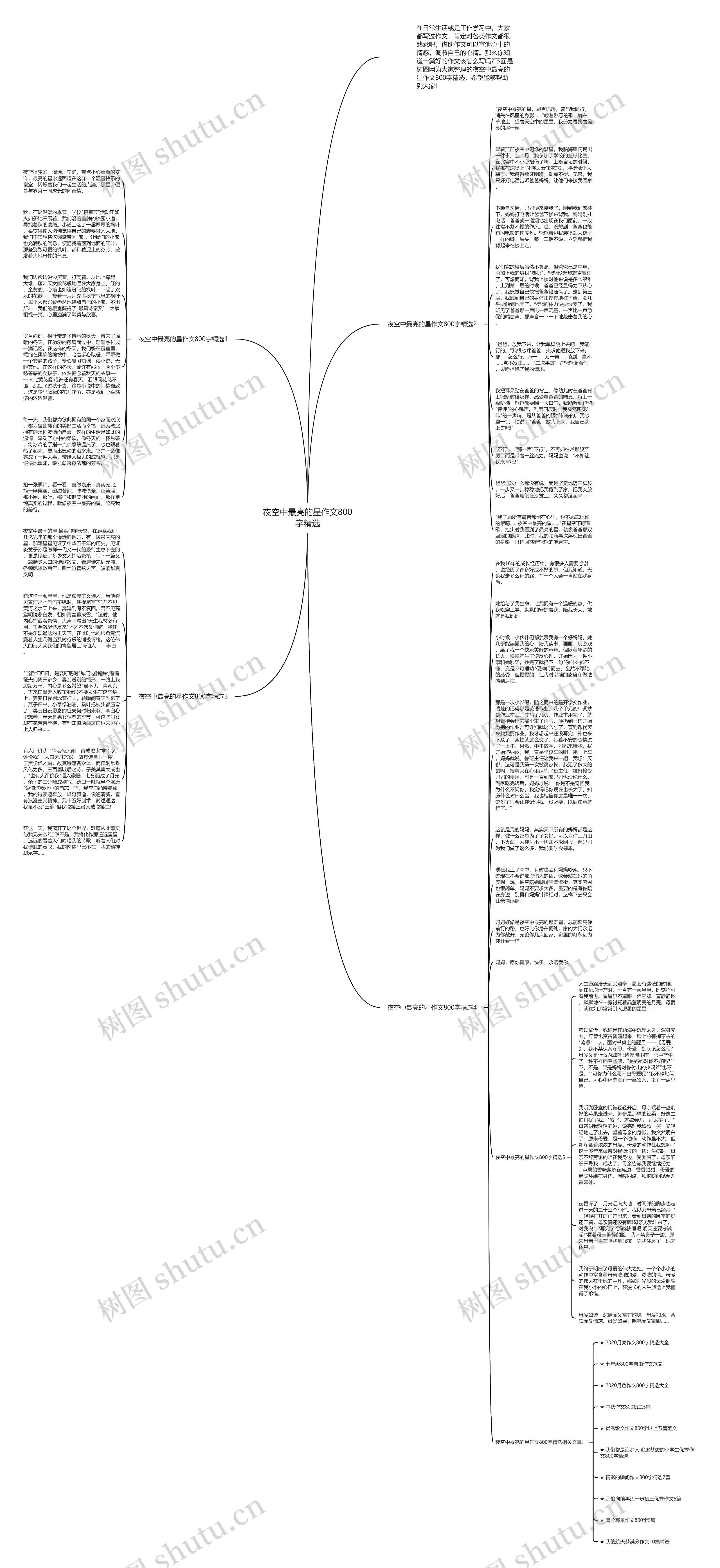 夜空中最亮的星作文800字精选思维导图