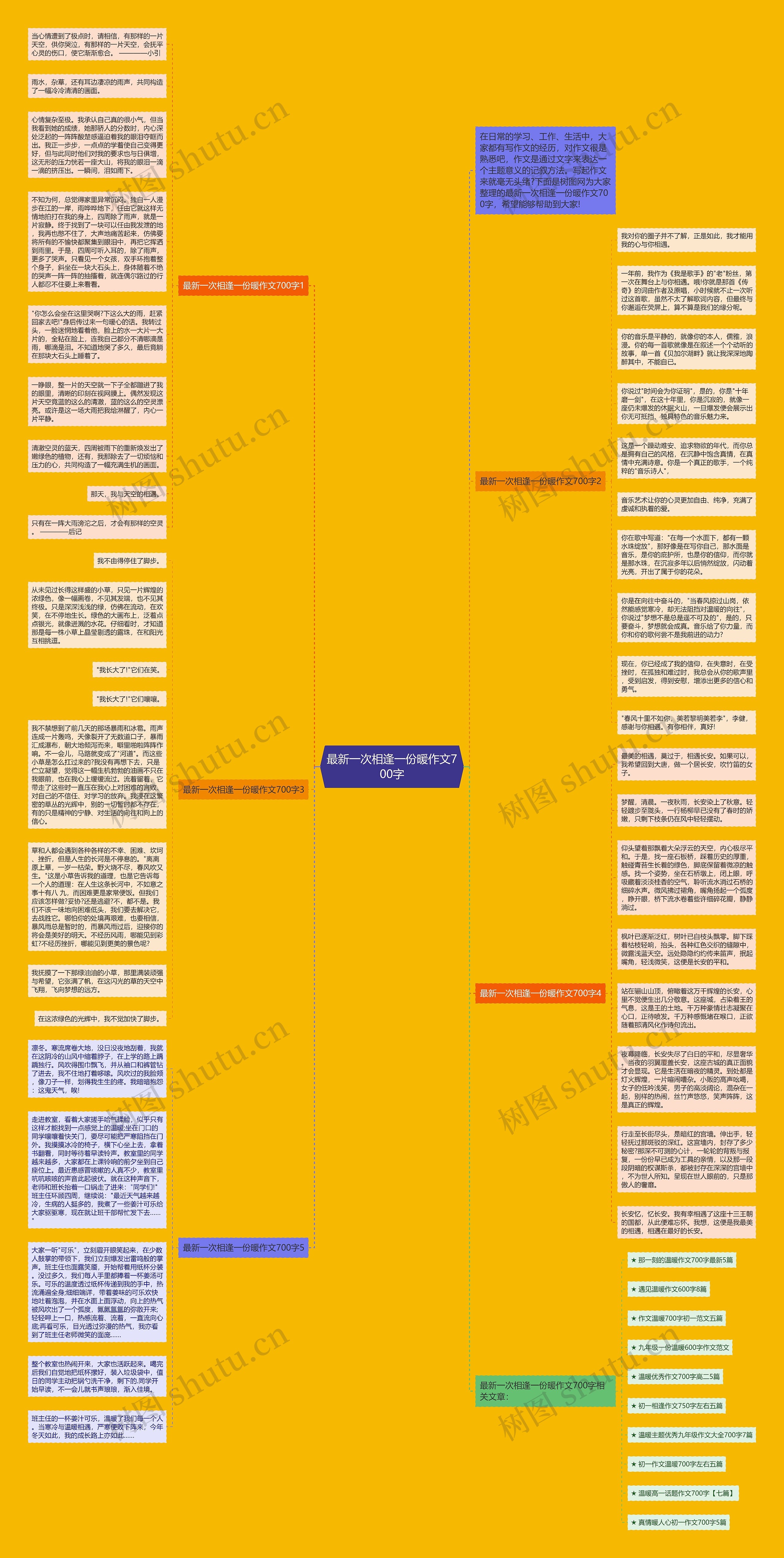 最新一次相逢一份暖作文700字思维导图