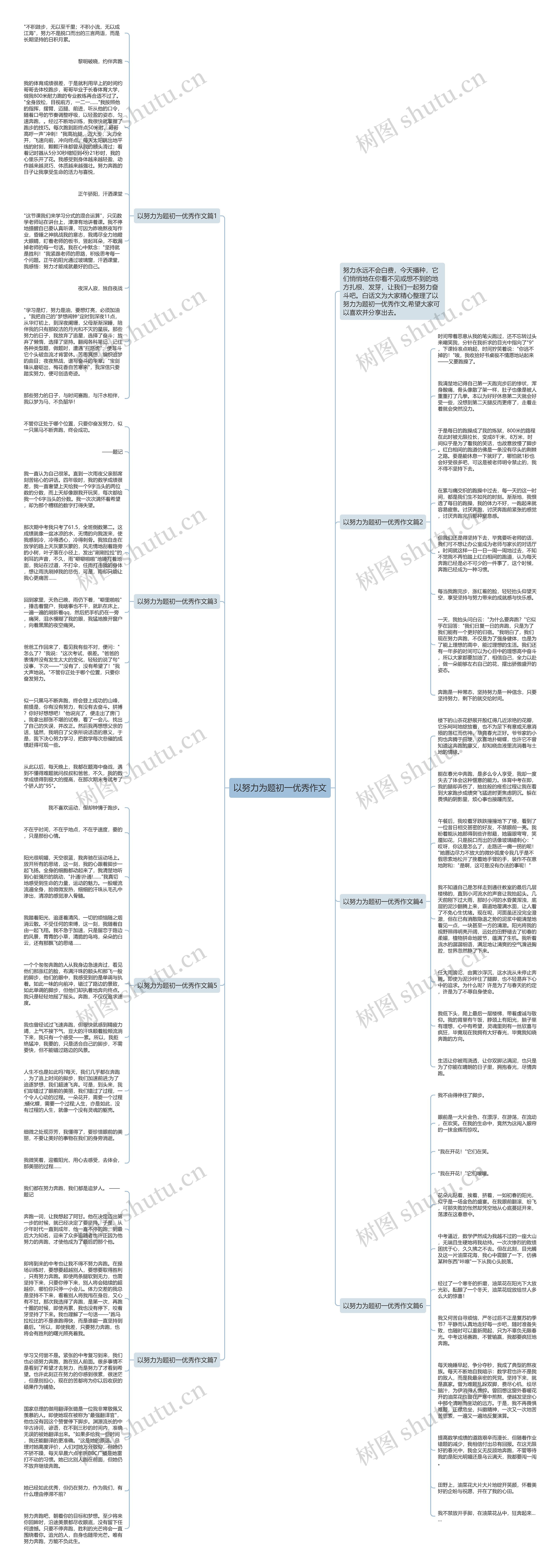 以努力为题初一优秀作文思维导图