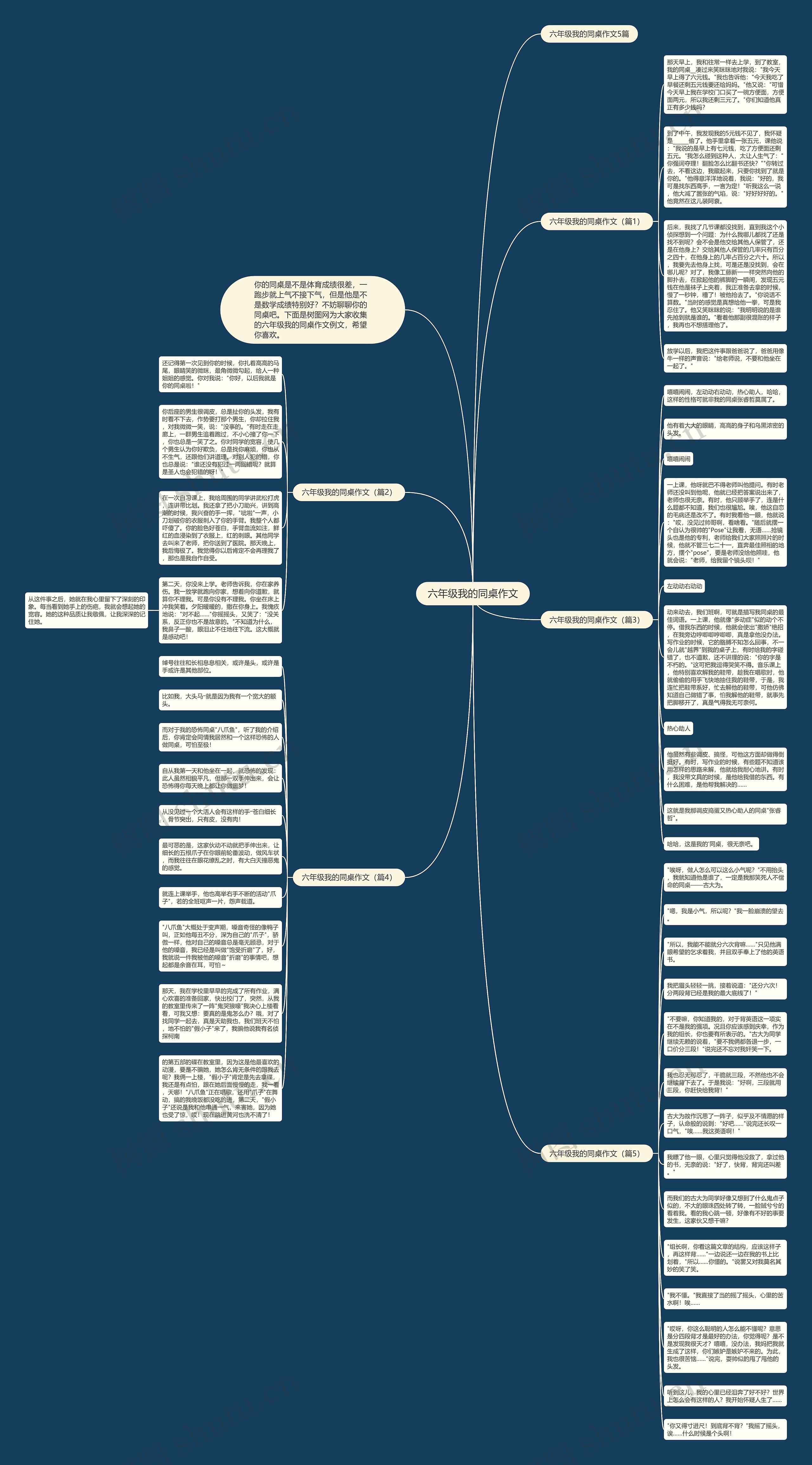 六年级我的同桌作文思维导图