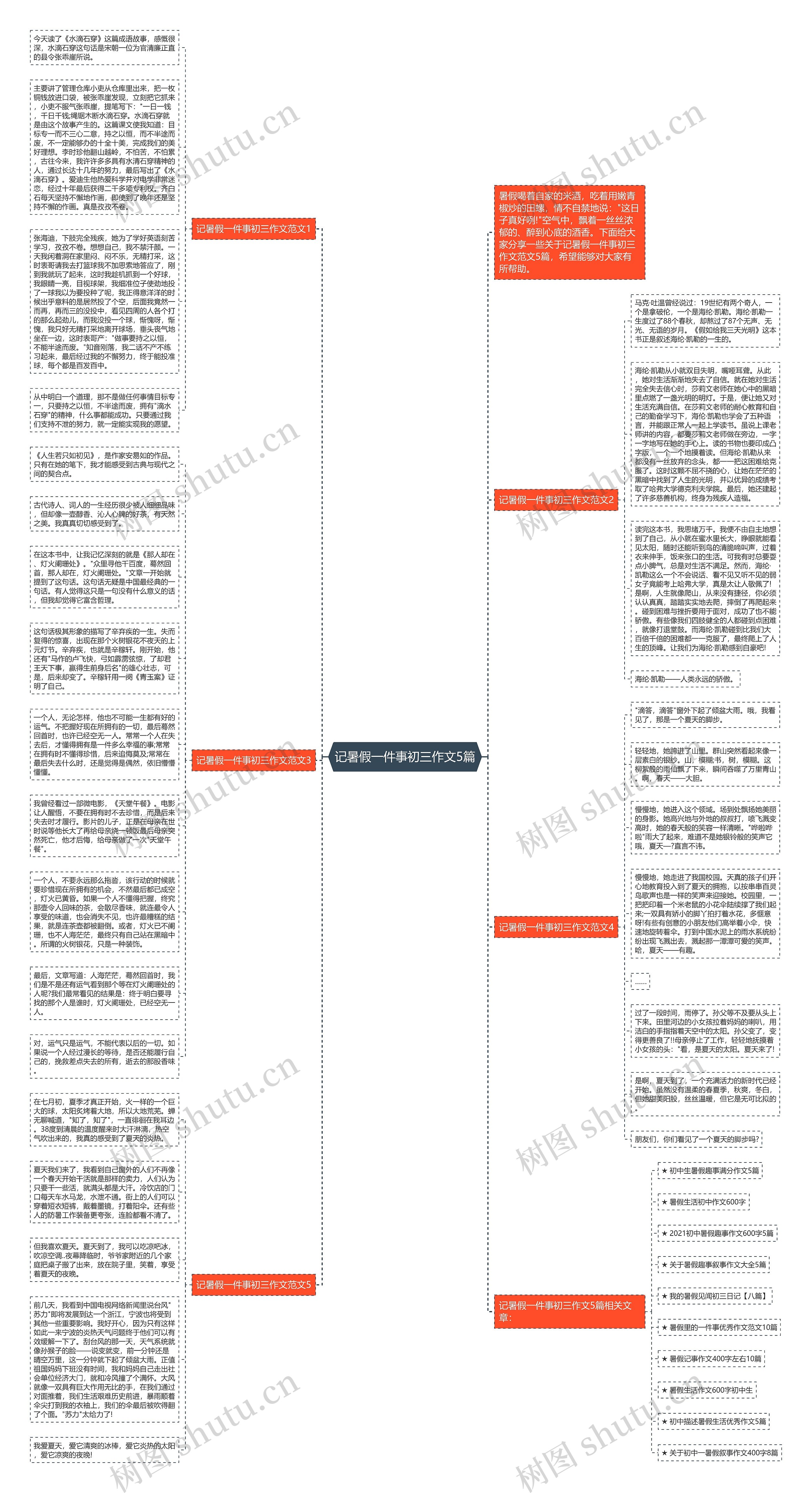 记暑假一件事初三作文5篇思维导图
