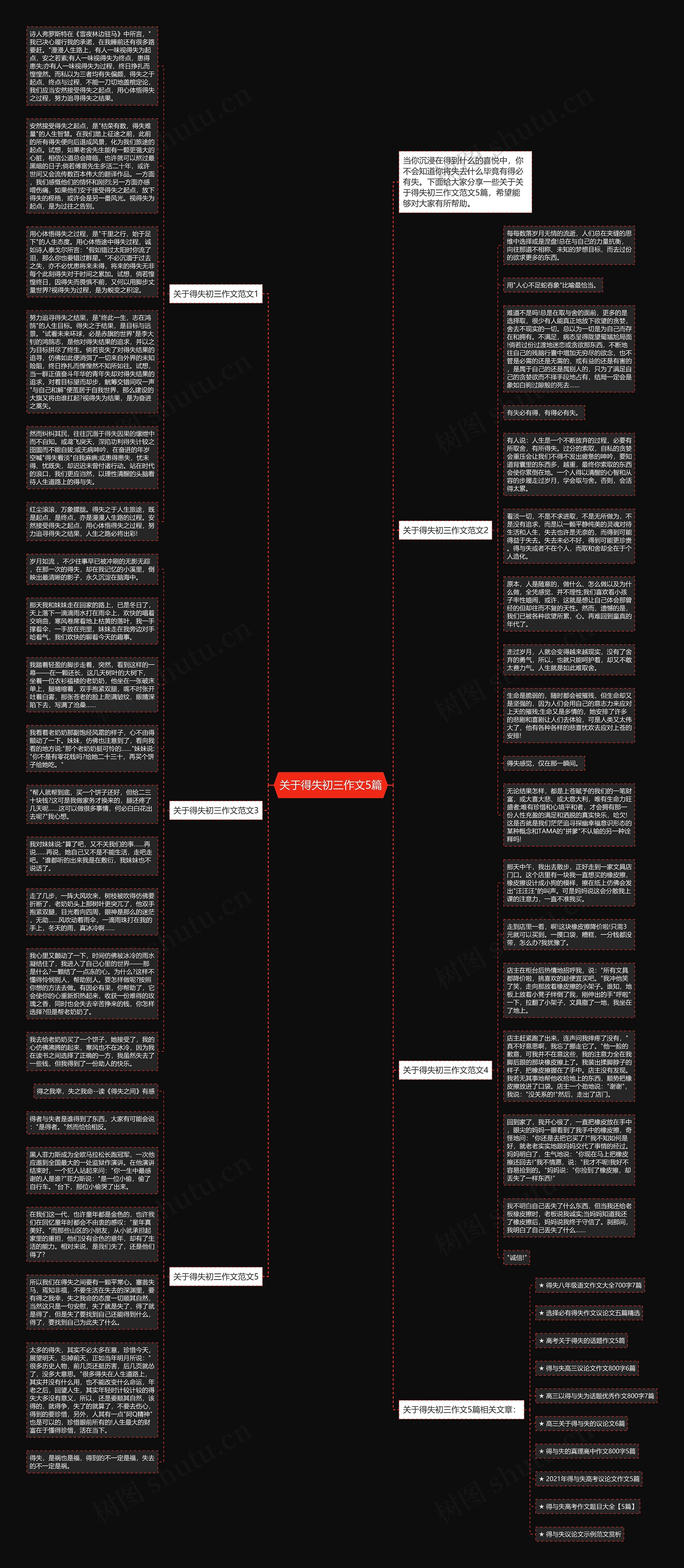 关于得失初三作文5篇思维导图