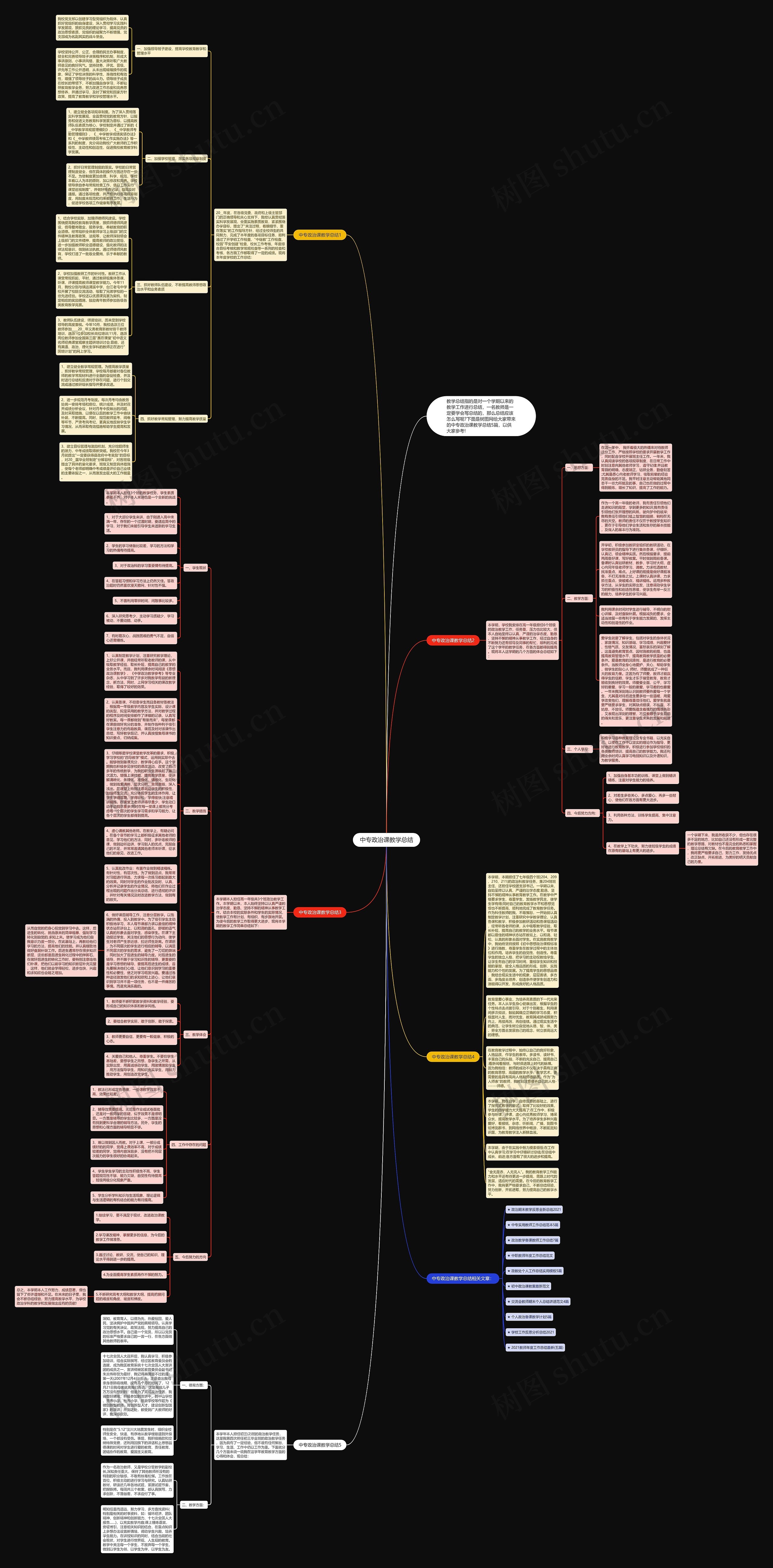 中专政治课教学总结思维导图