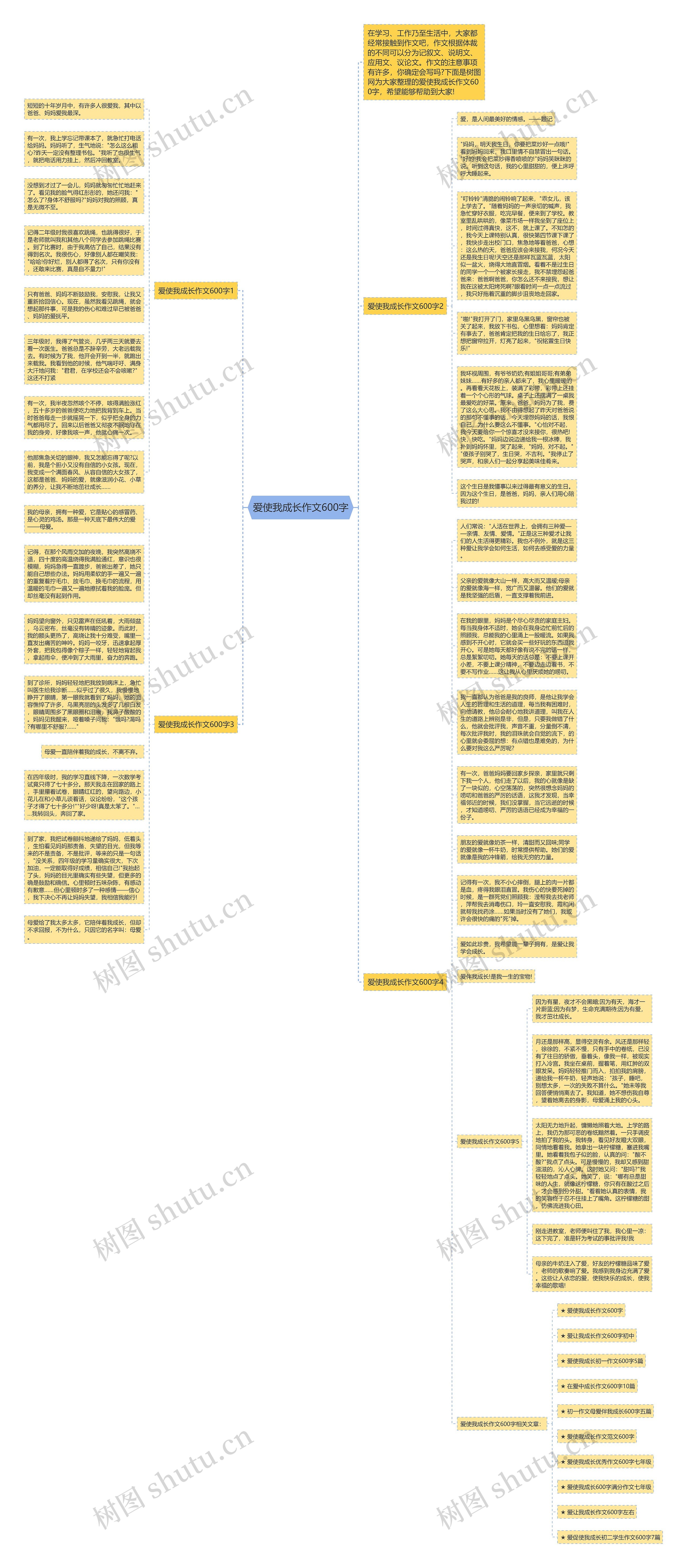 爱使我成长作文600字思维导图