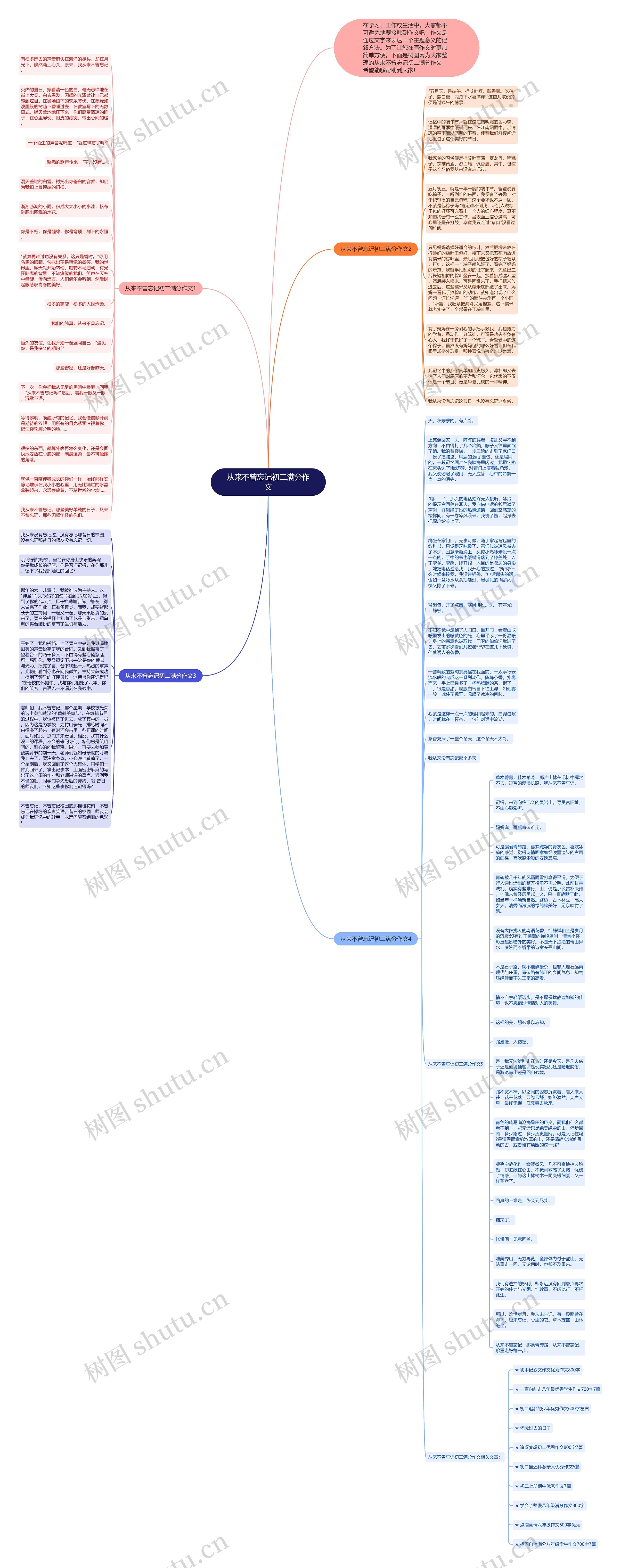 从来不曾忘记初二满分作文思维导图