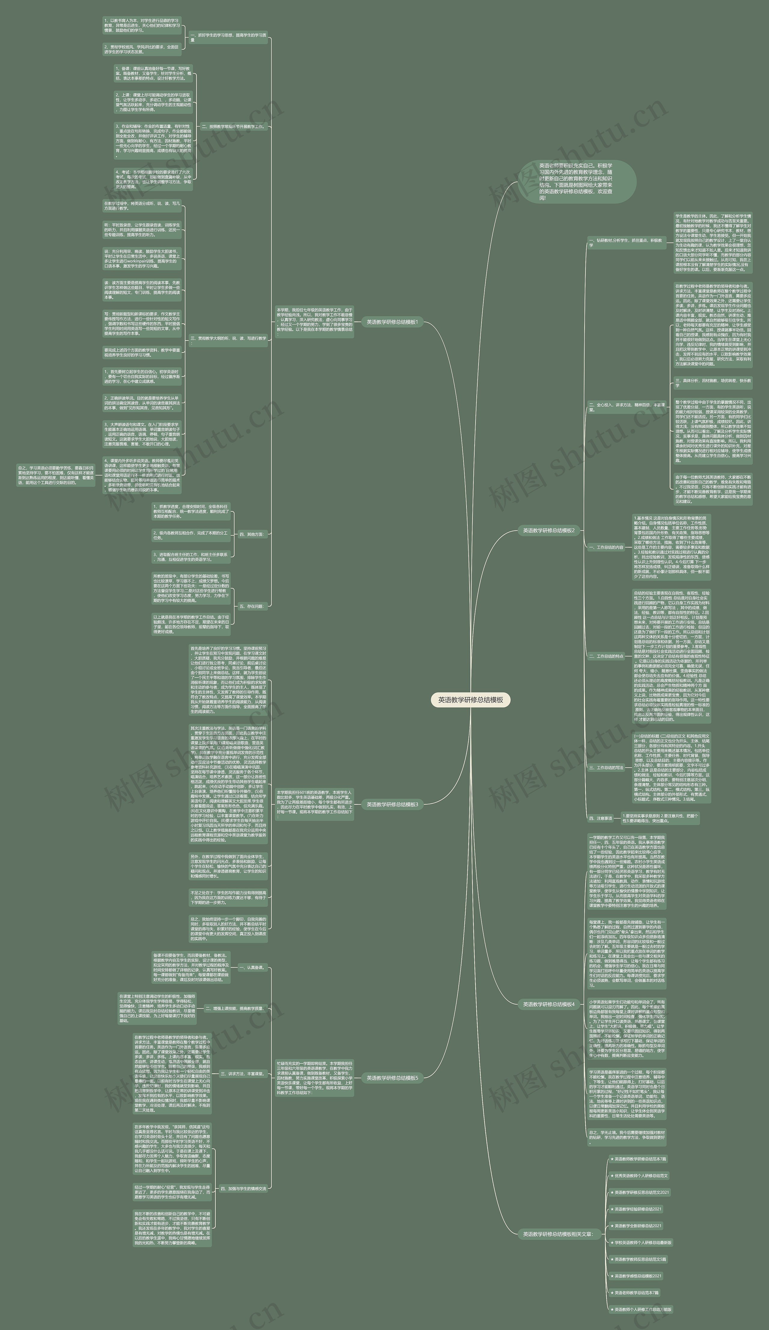 英语教学研修总结思维导图