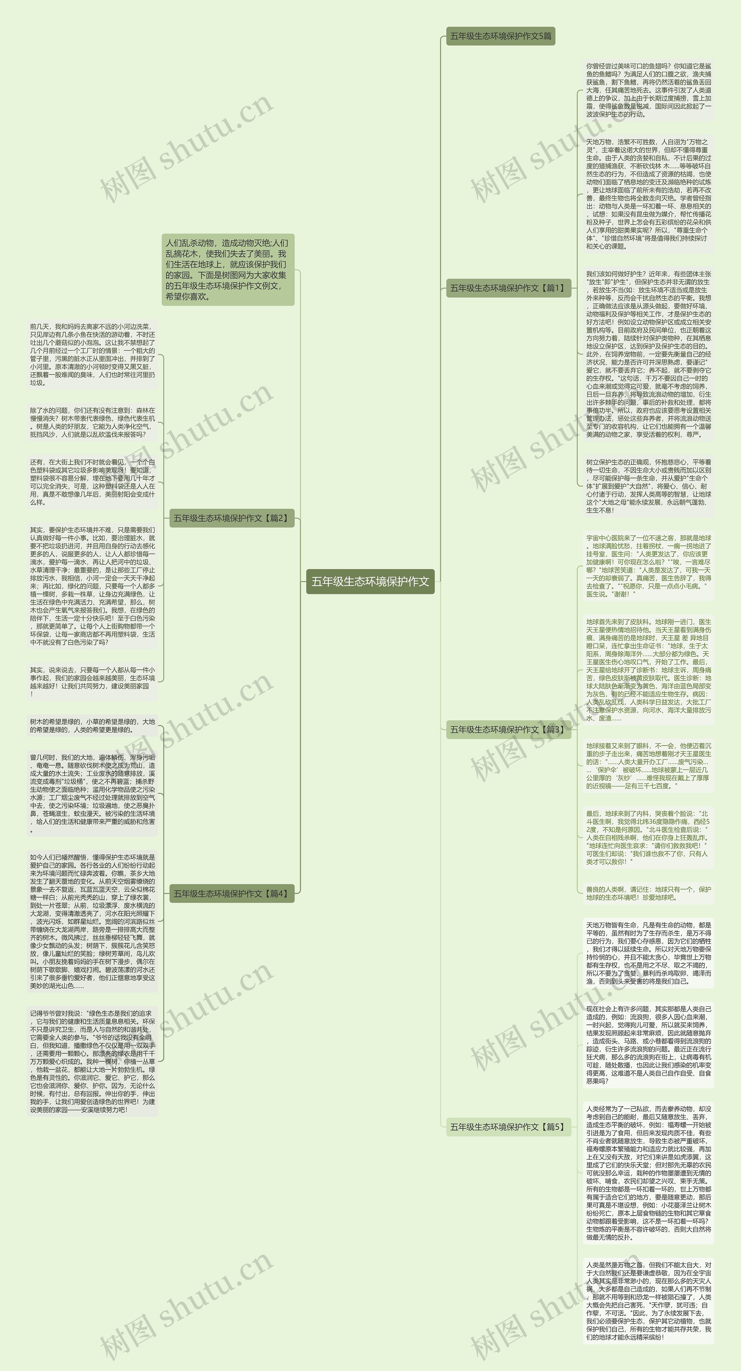 五年级生态环境保护作文思维导图