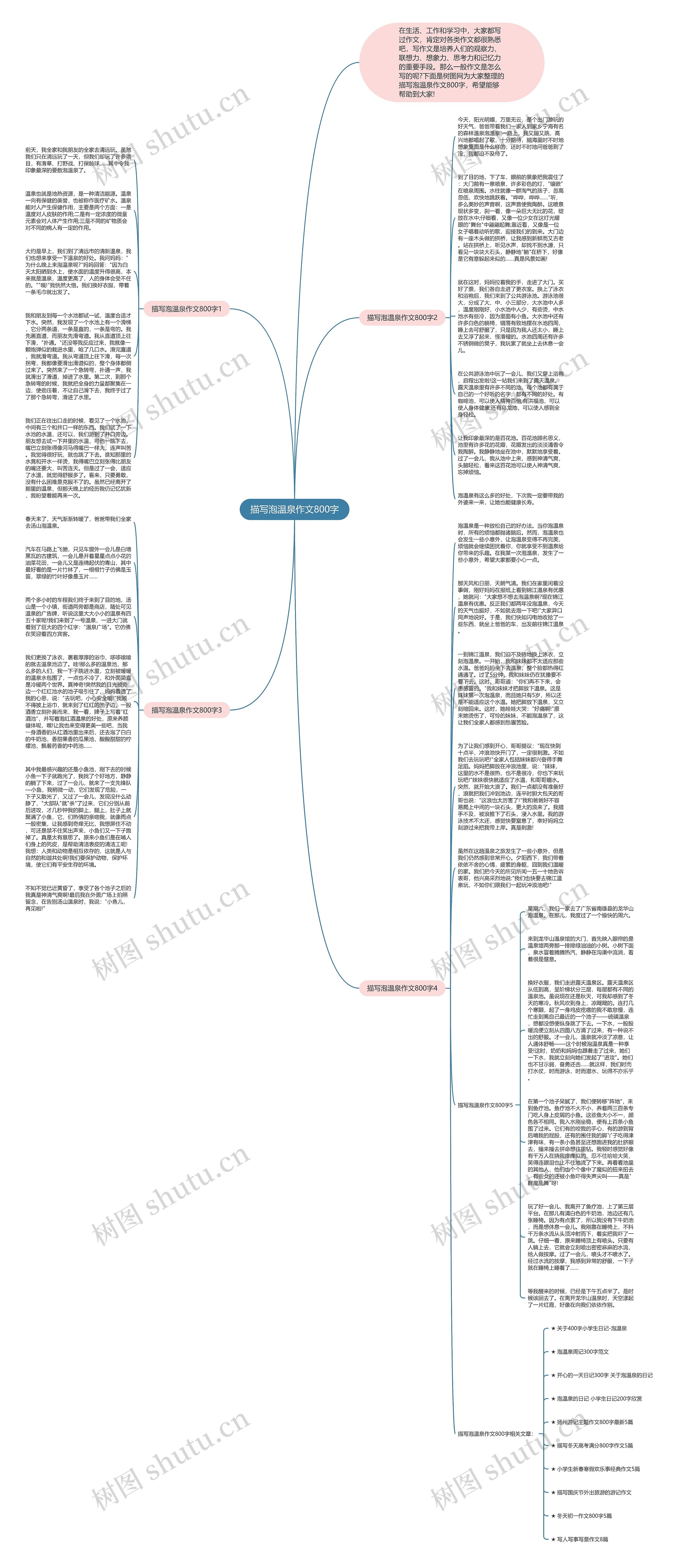 描写泡温泉作文800字思维导图