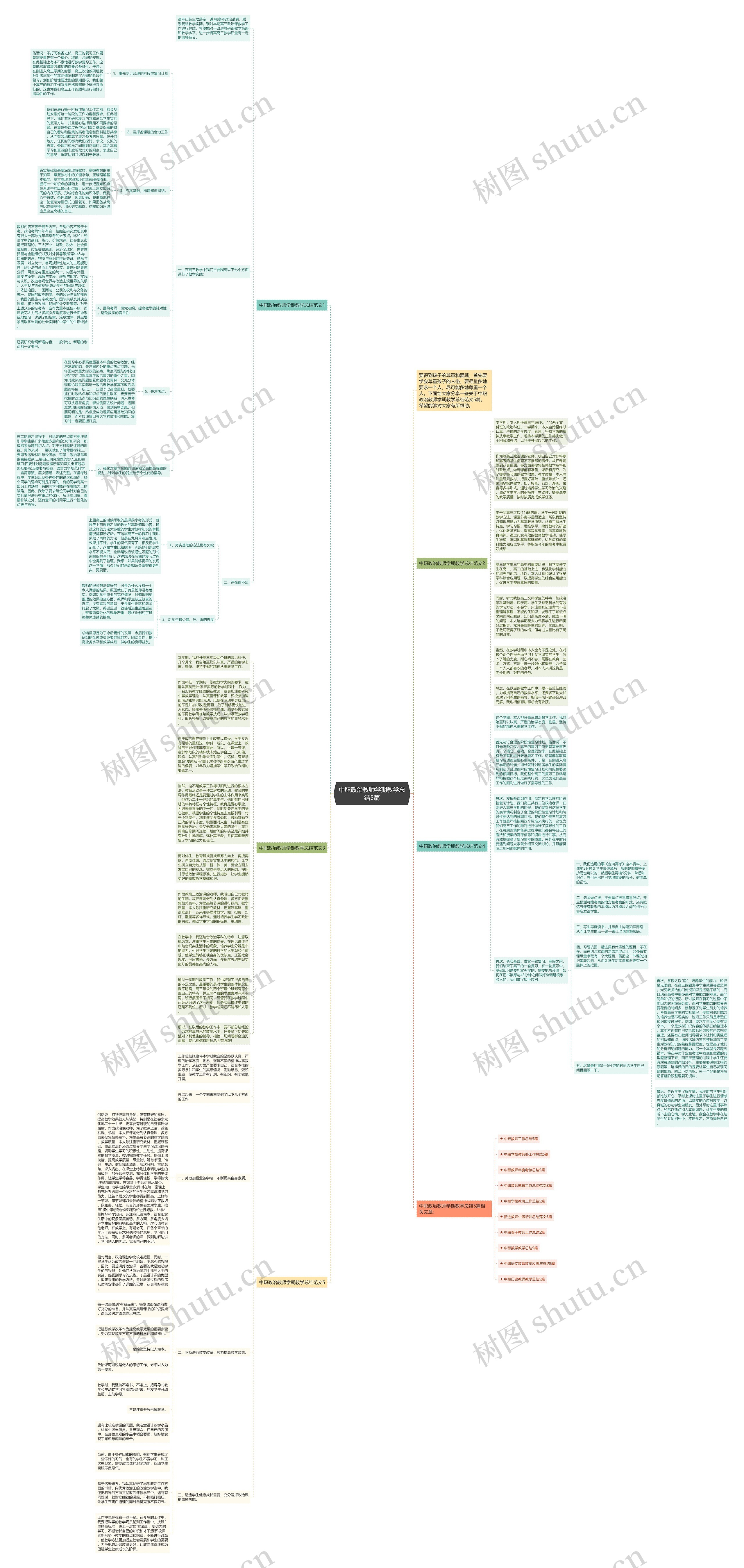 中职政治教师学期教学总结5篇思维导图
