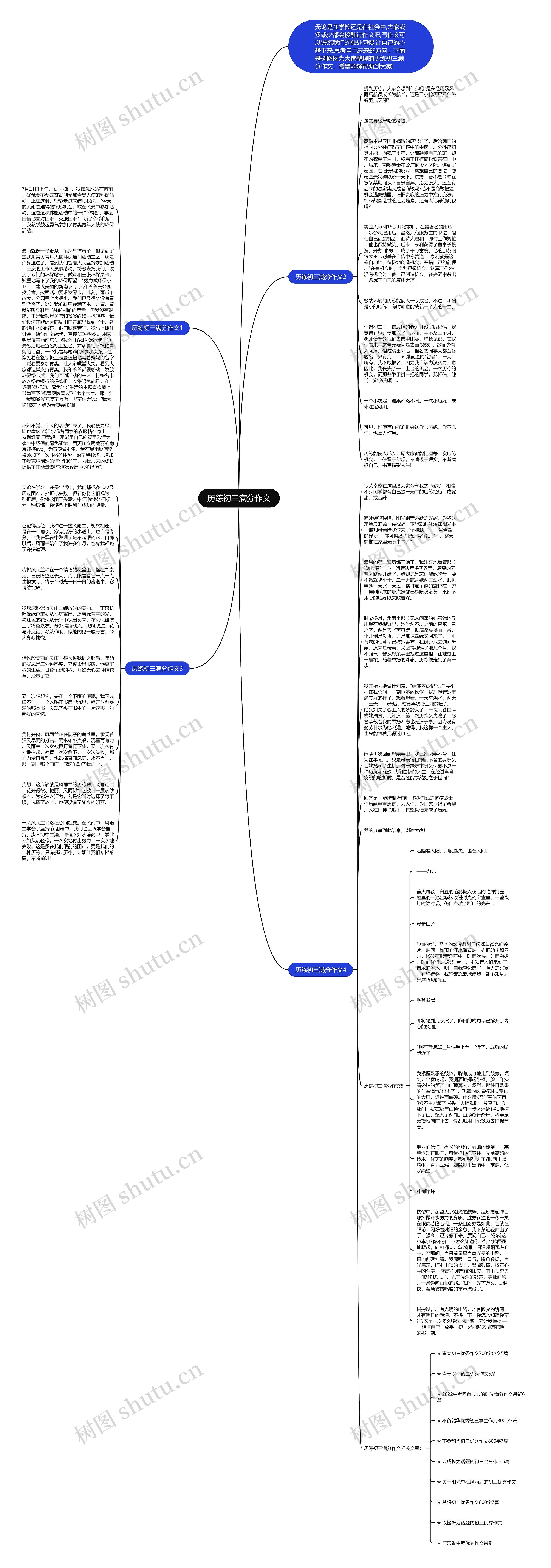 历练初三满分作文思维导图