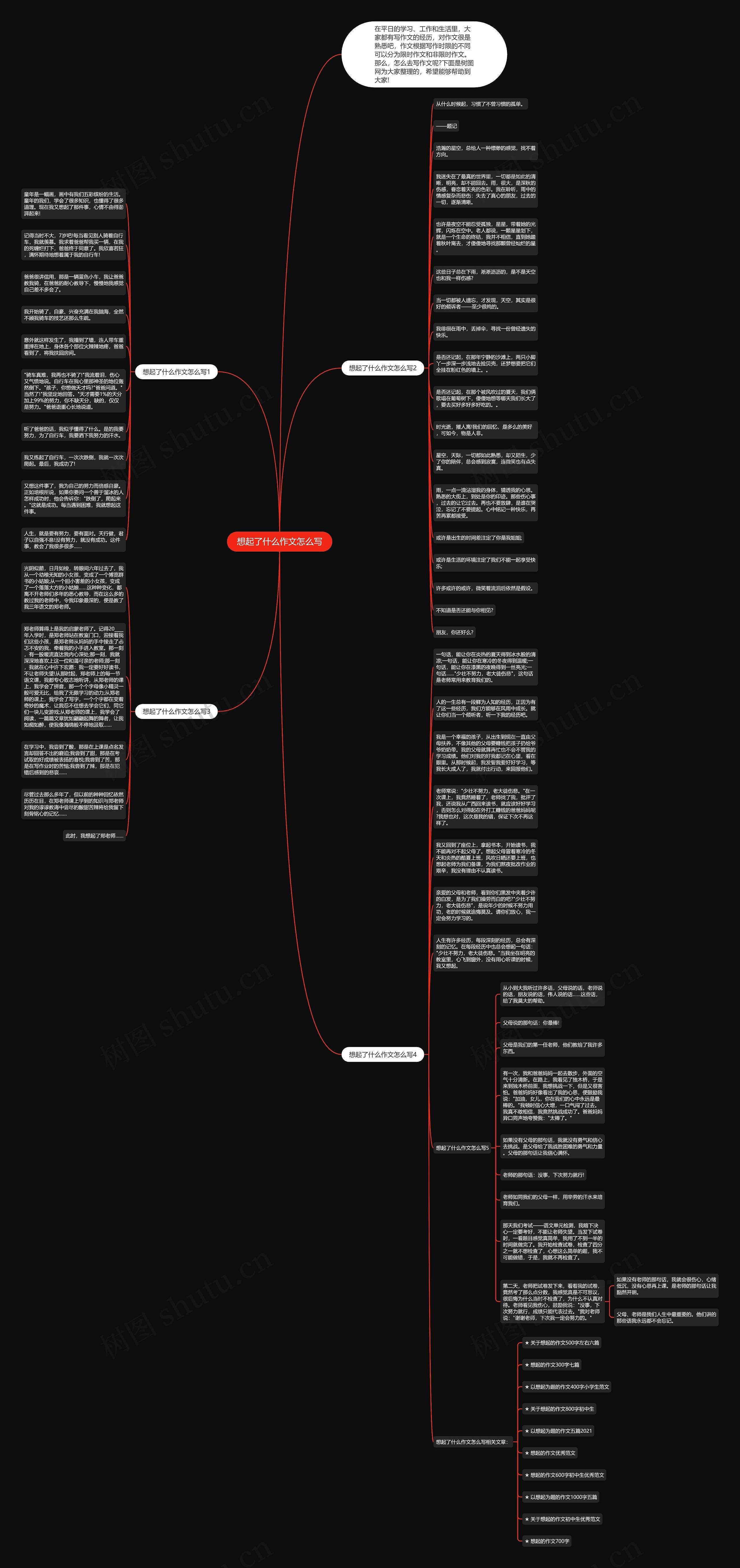 想起了什么作文怎么写思维导图