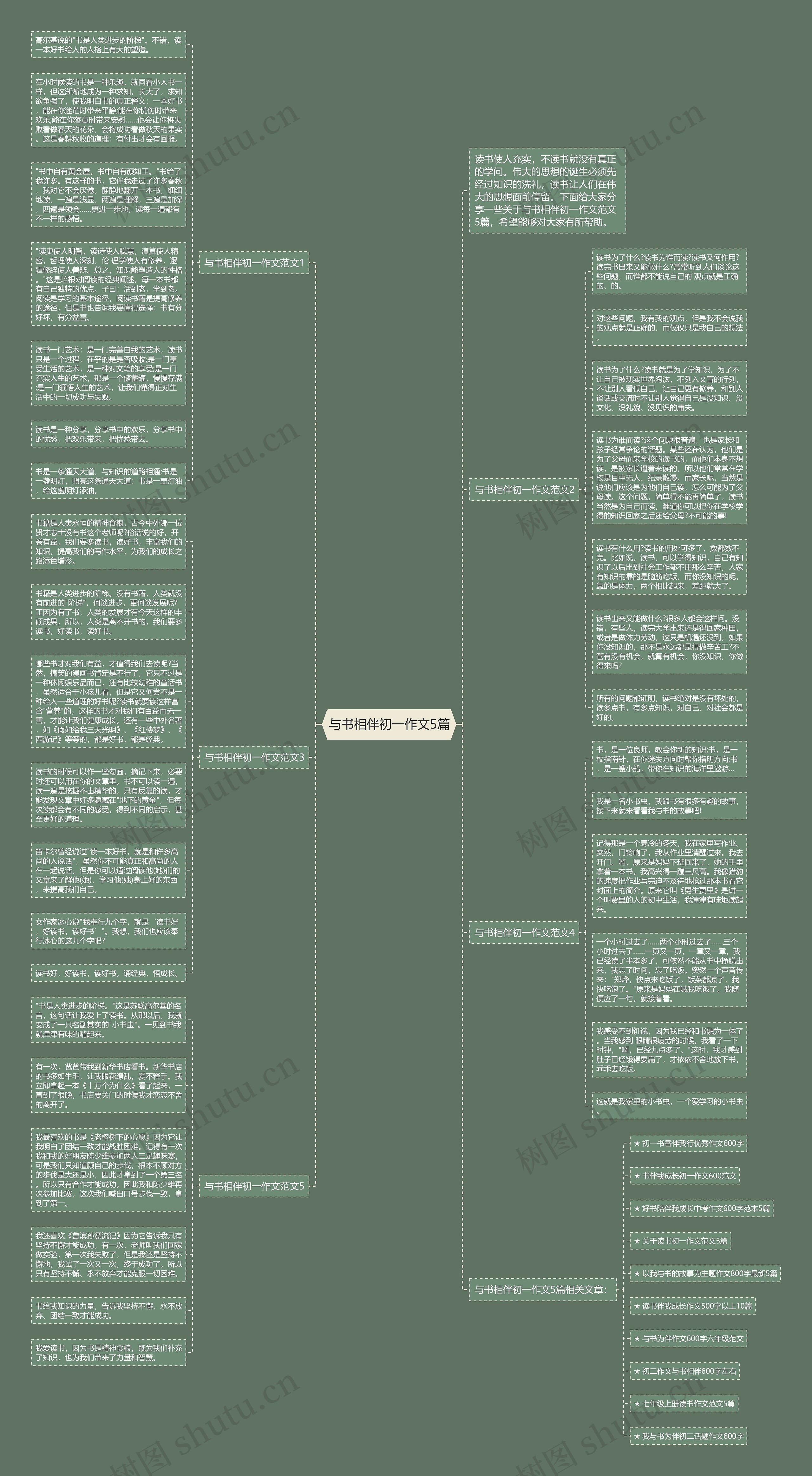 与书相伴初一作文5篇思维导图