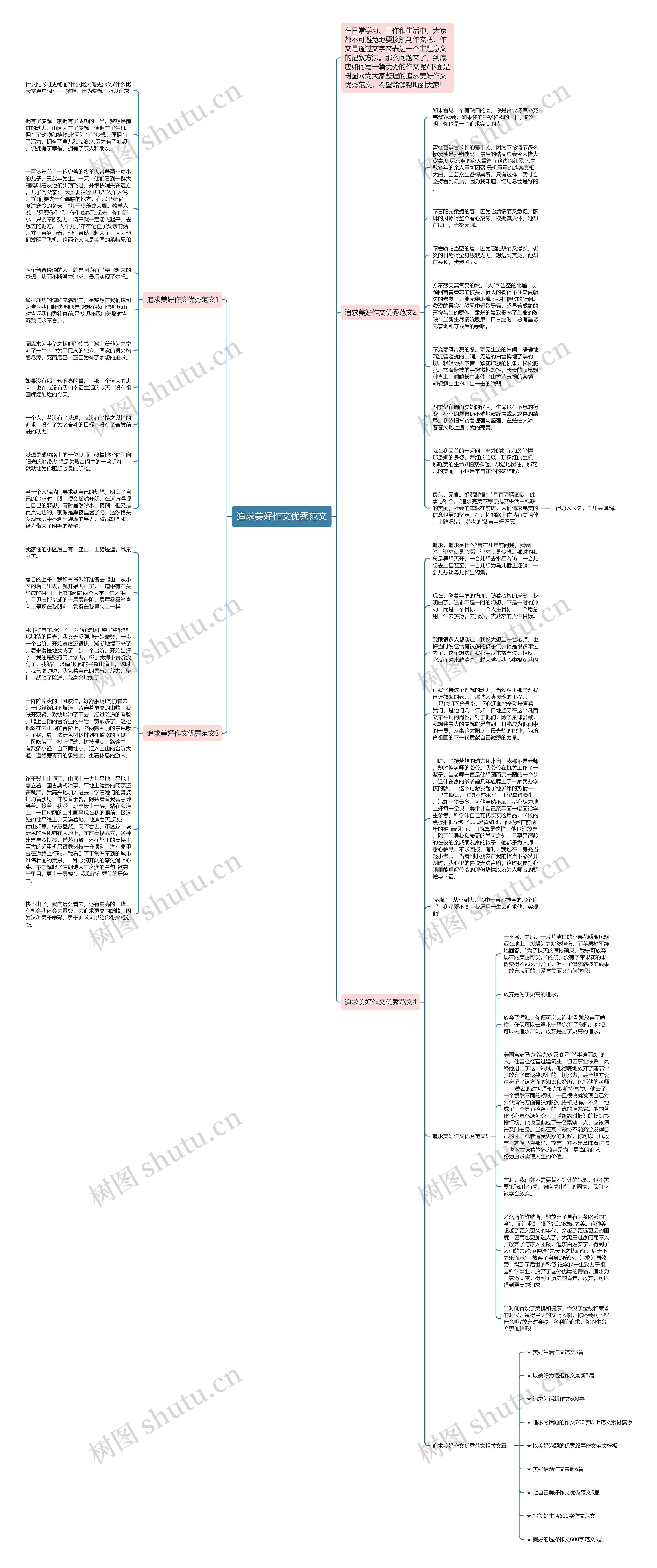 追求美好作文优秀范文思维导图