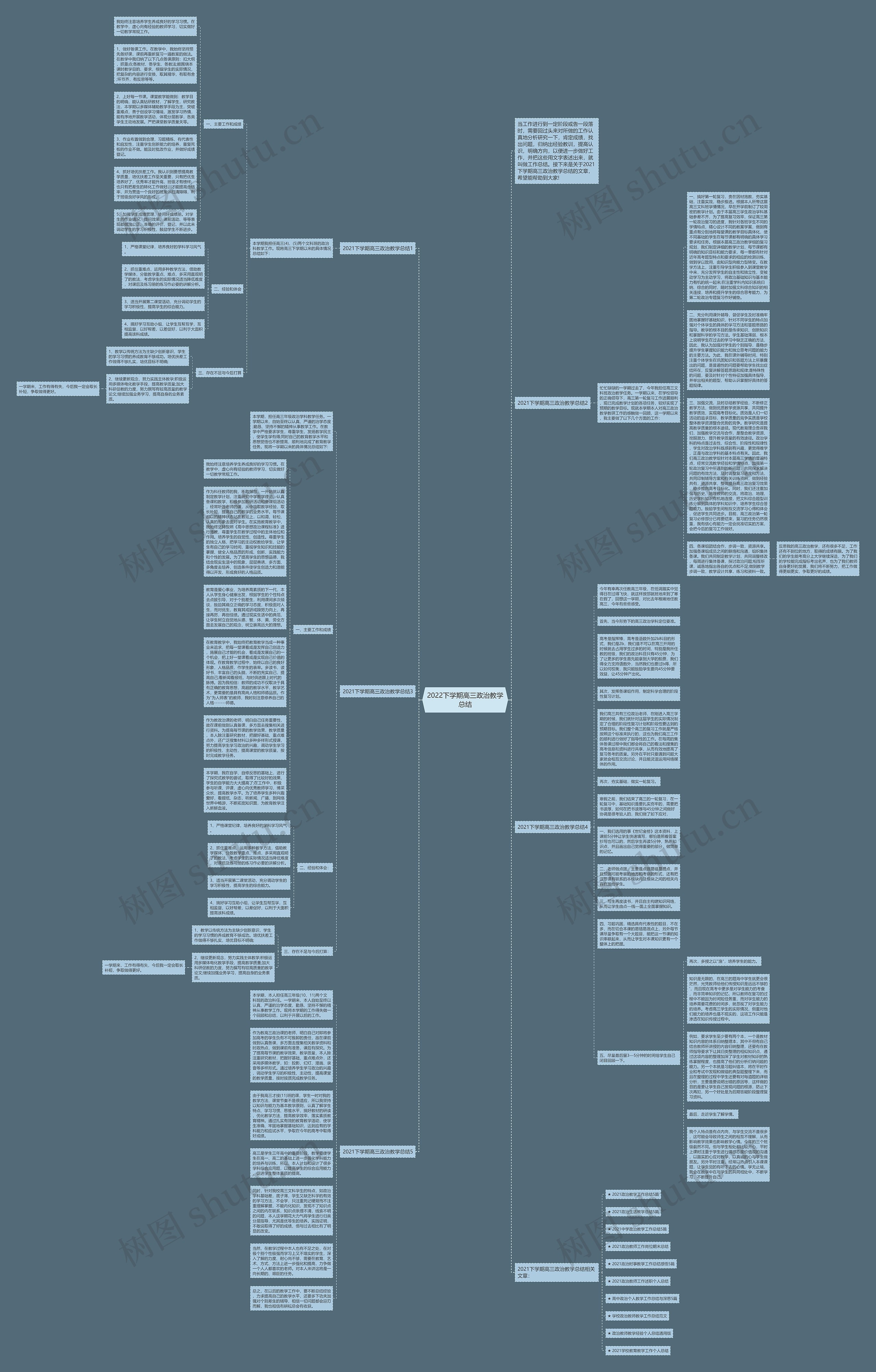 2022下学期高三政治教学总结思维导图