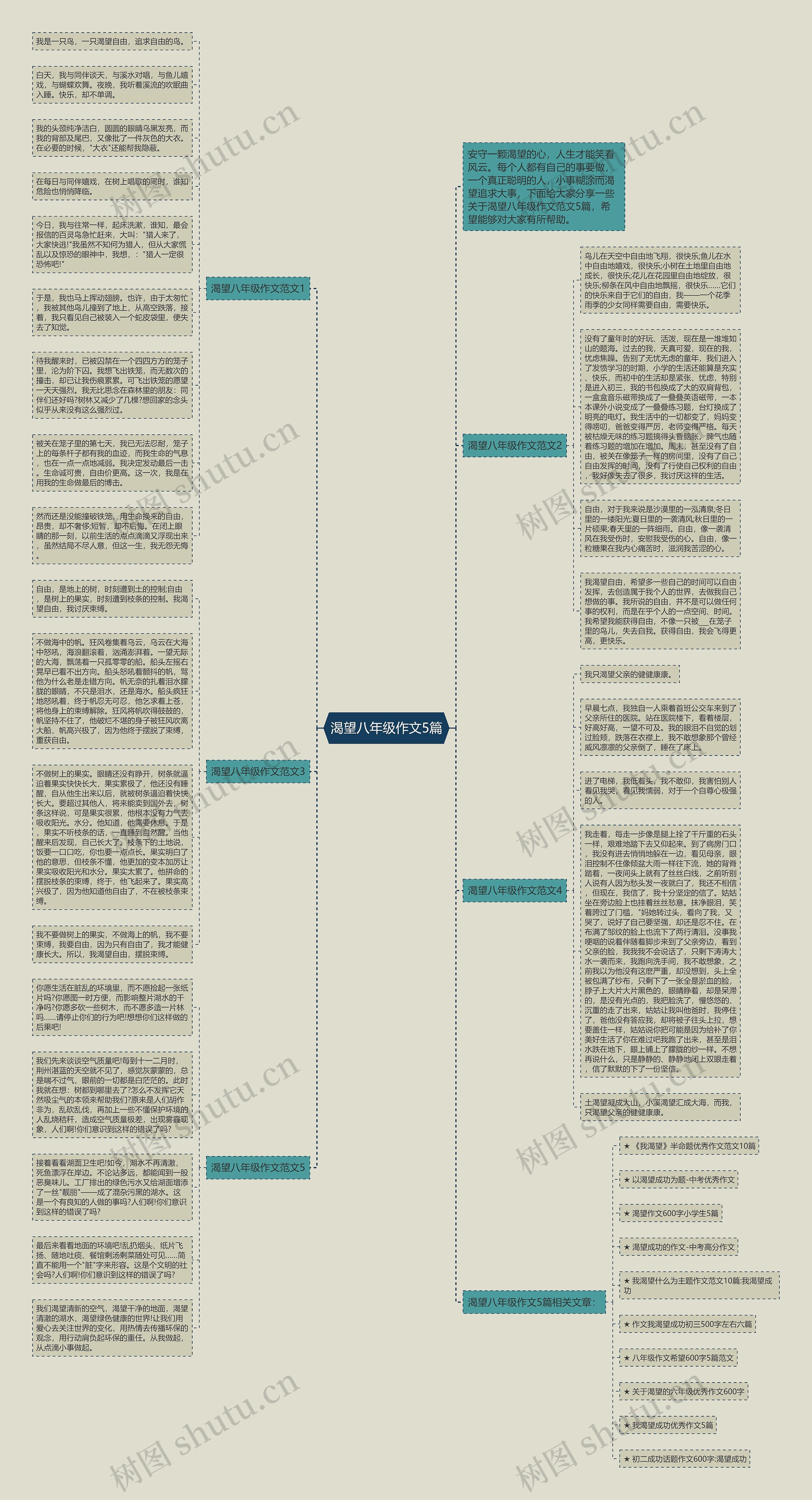 渴望八年级作文5篇思维导图