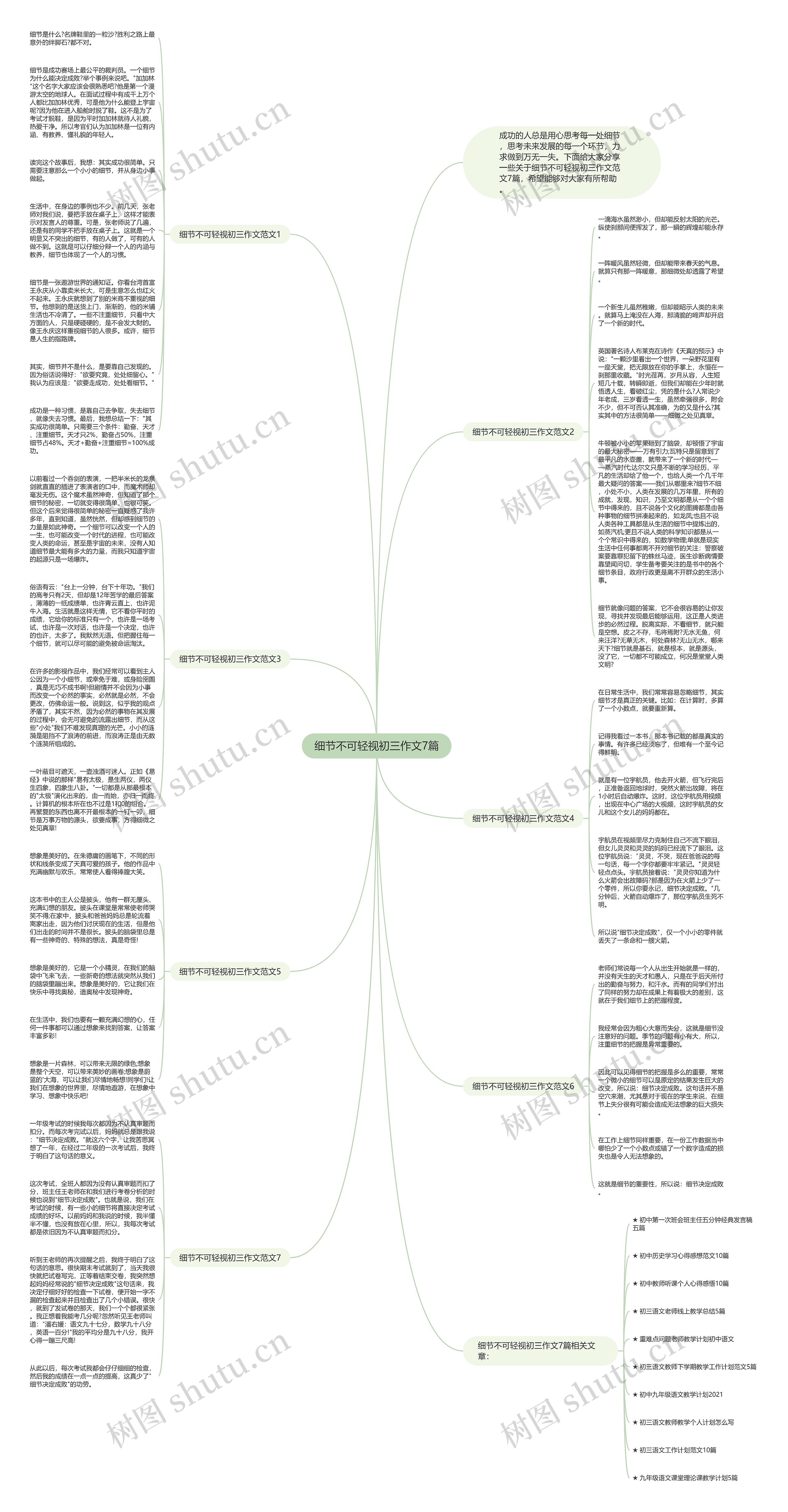 细节不可轻视初三作文7篇思维导图