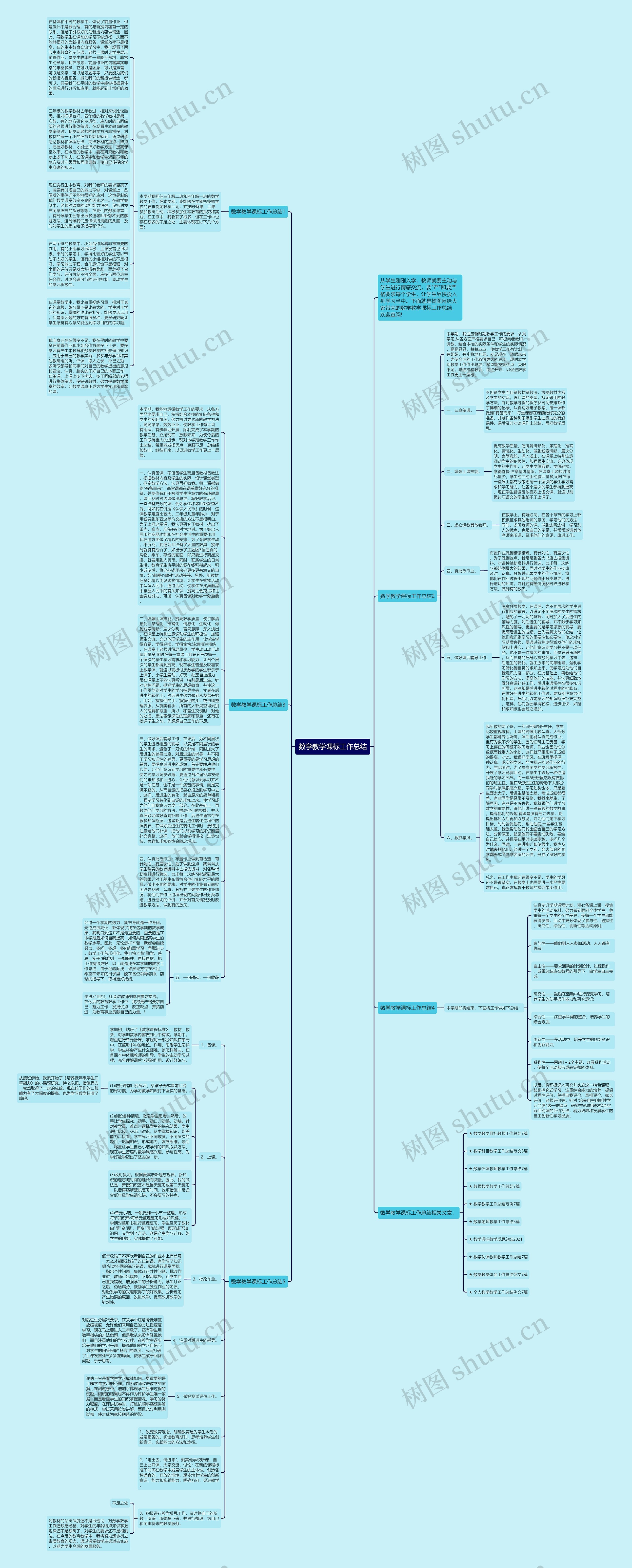 数学教学课标工作总结思维导图