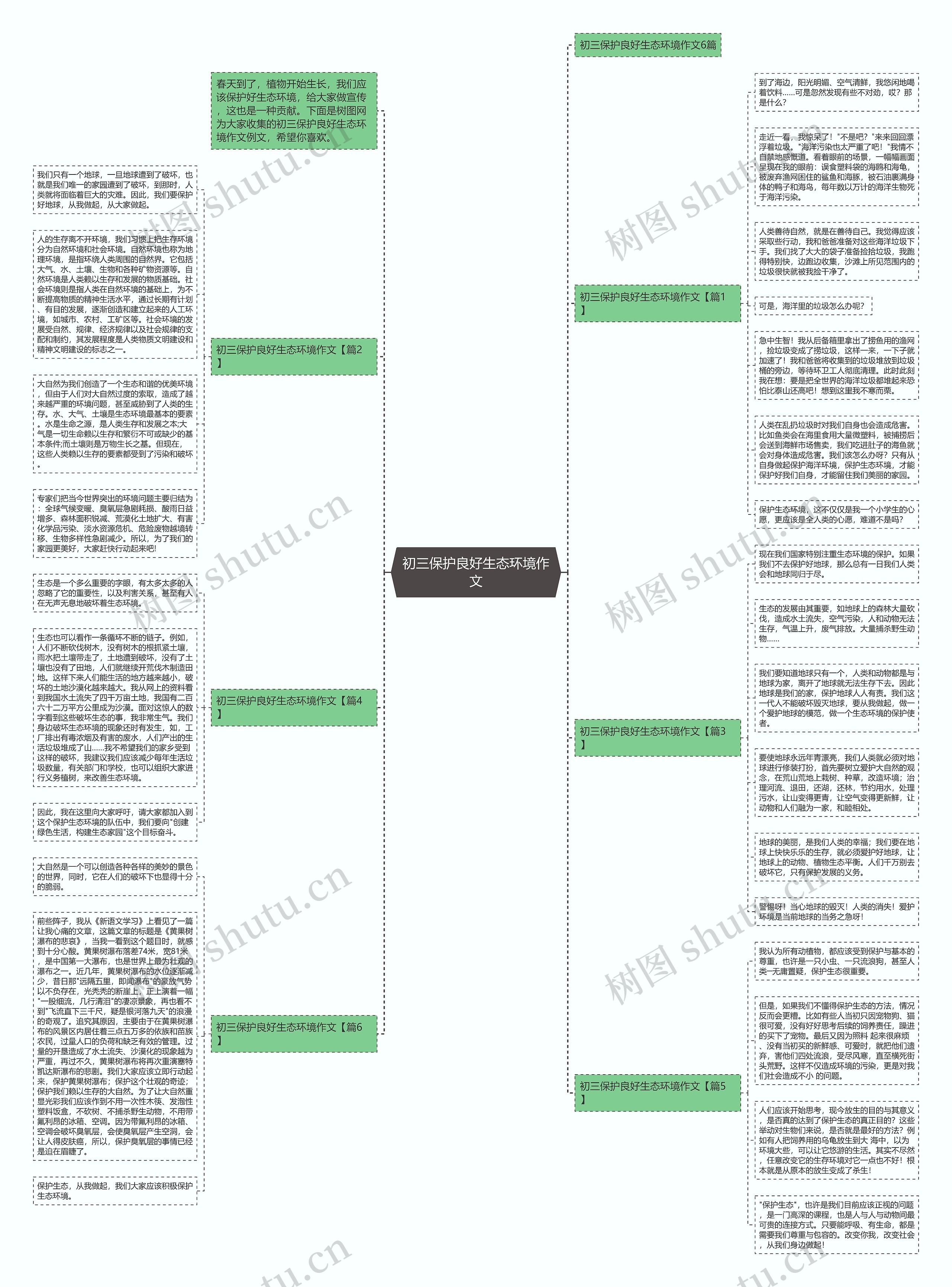 初三保护良好生态环境作文思维导图