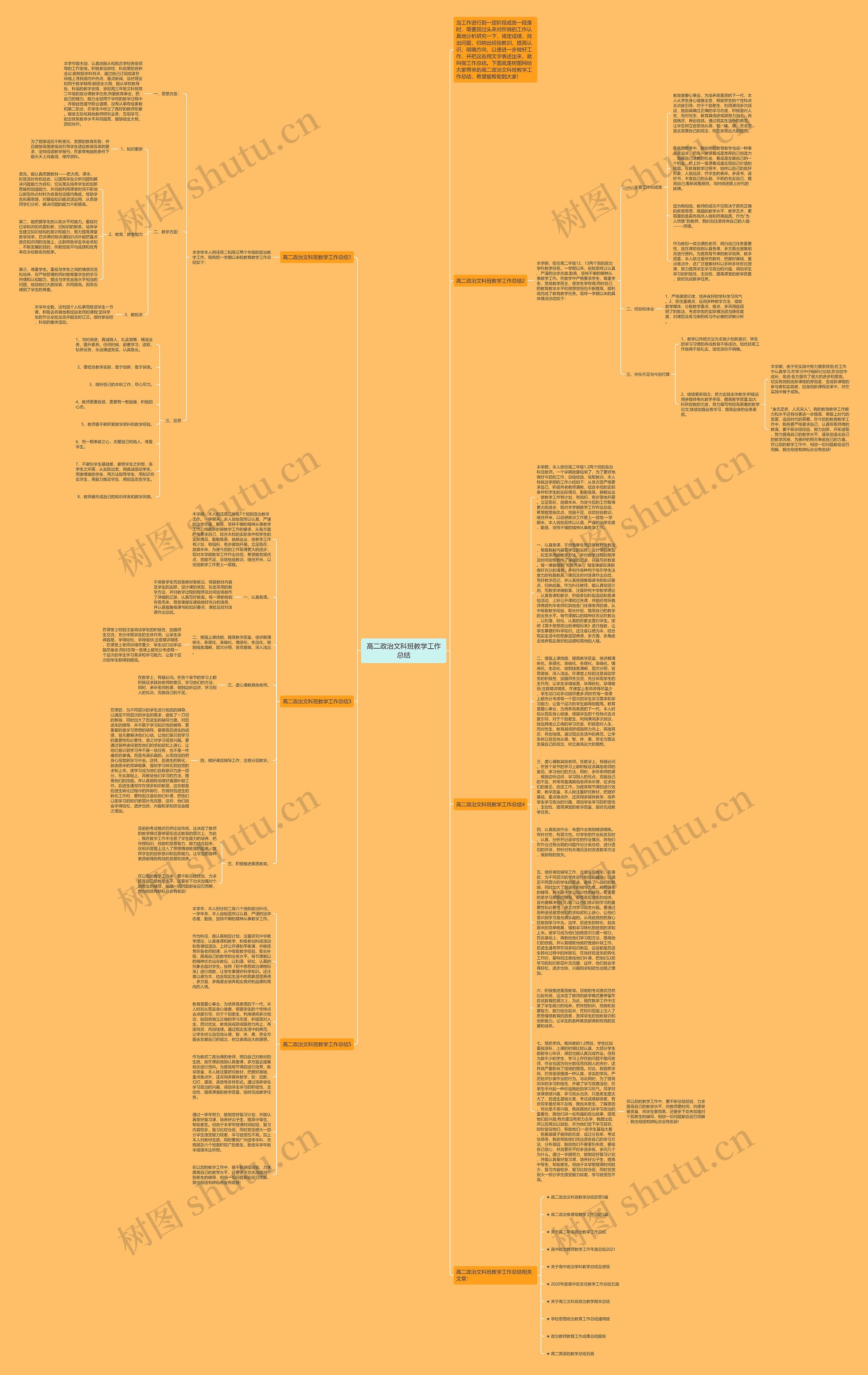 高二政治文科班教学工作总结思维导图
