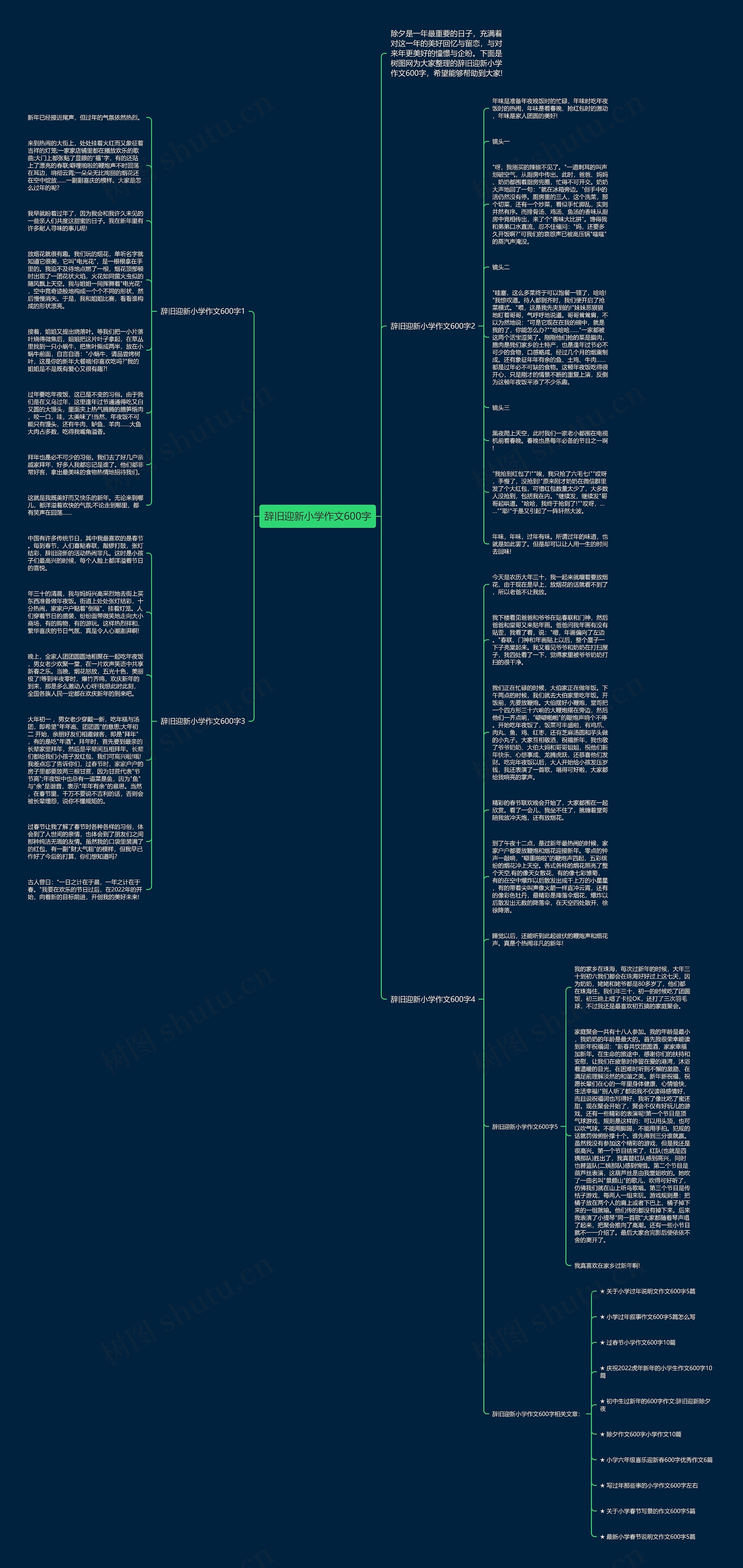 辞旧迎新小学作文600字思维导图