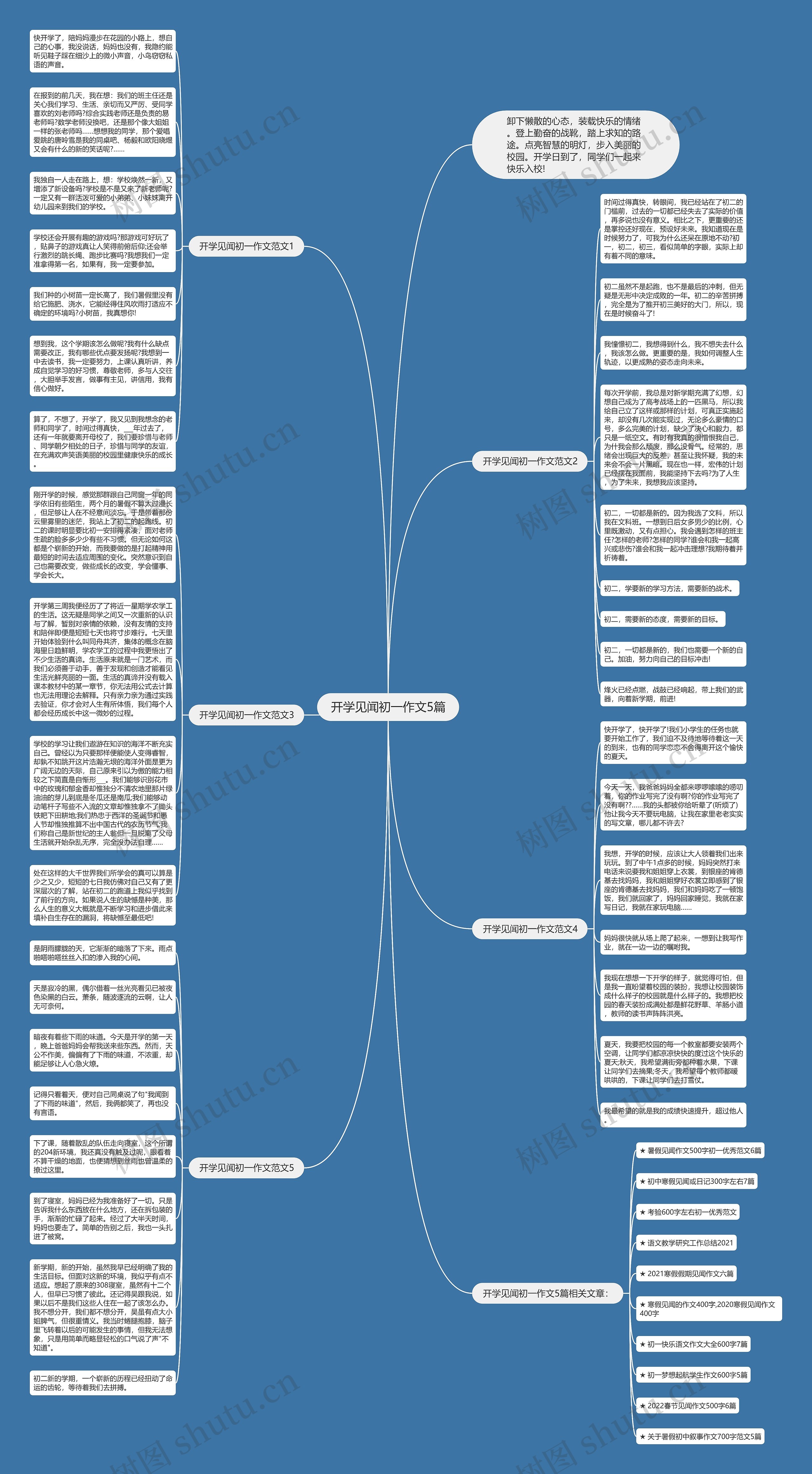 开学见闻初一作文5篇思维导图