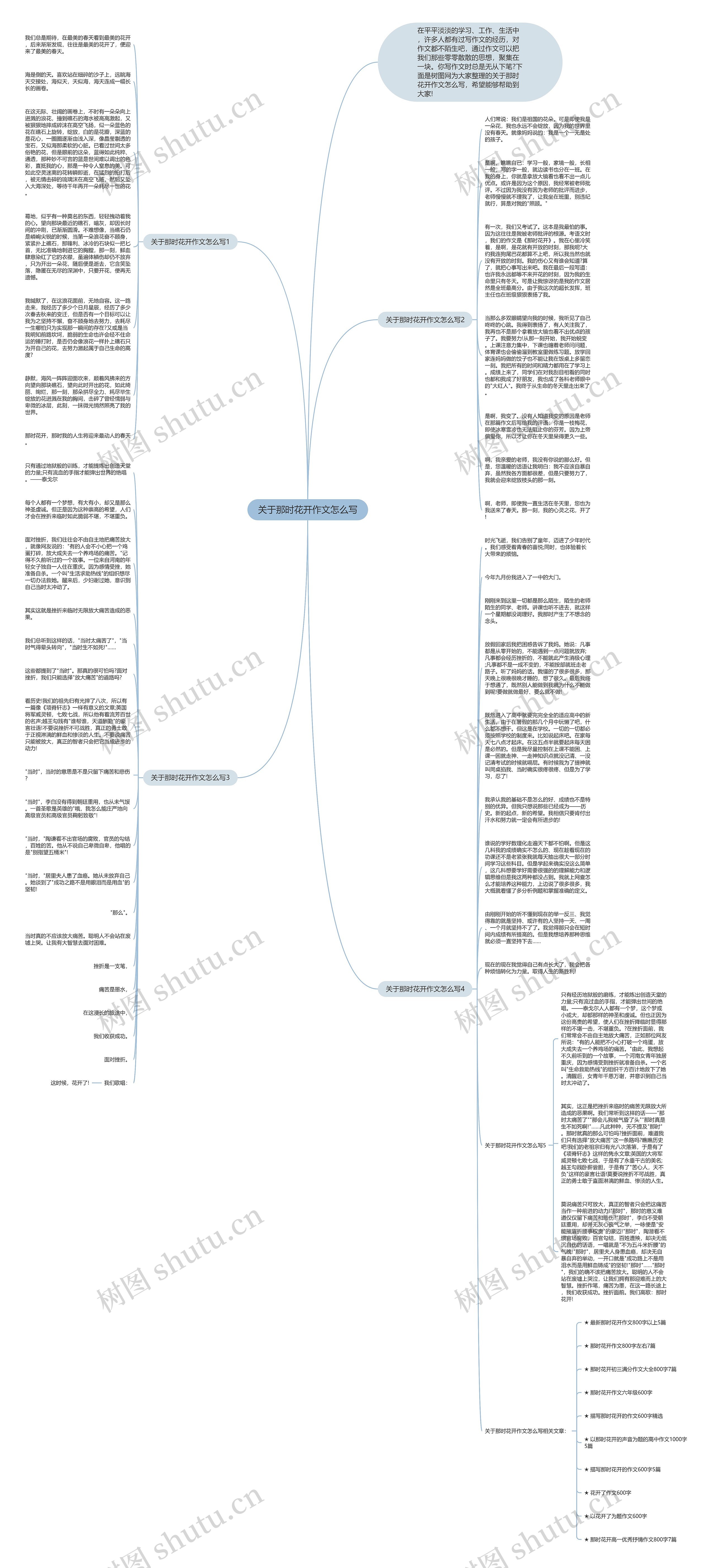 关于那时花开作文怎么写思维导图