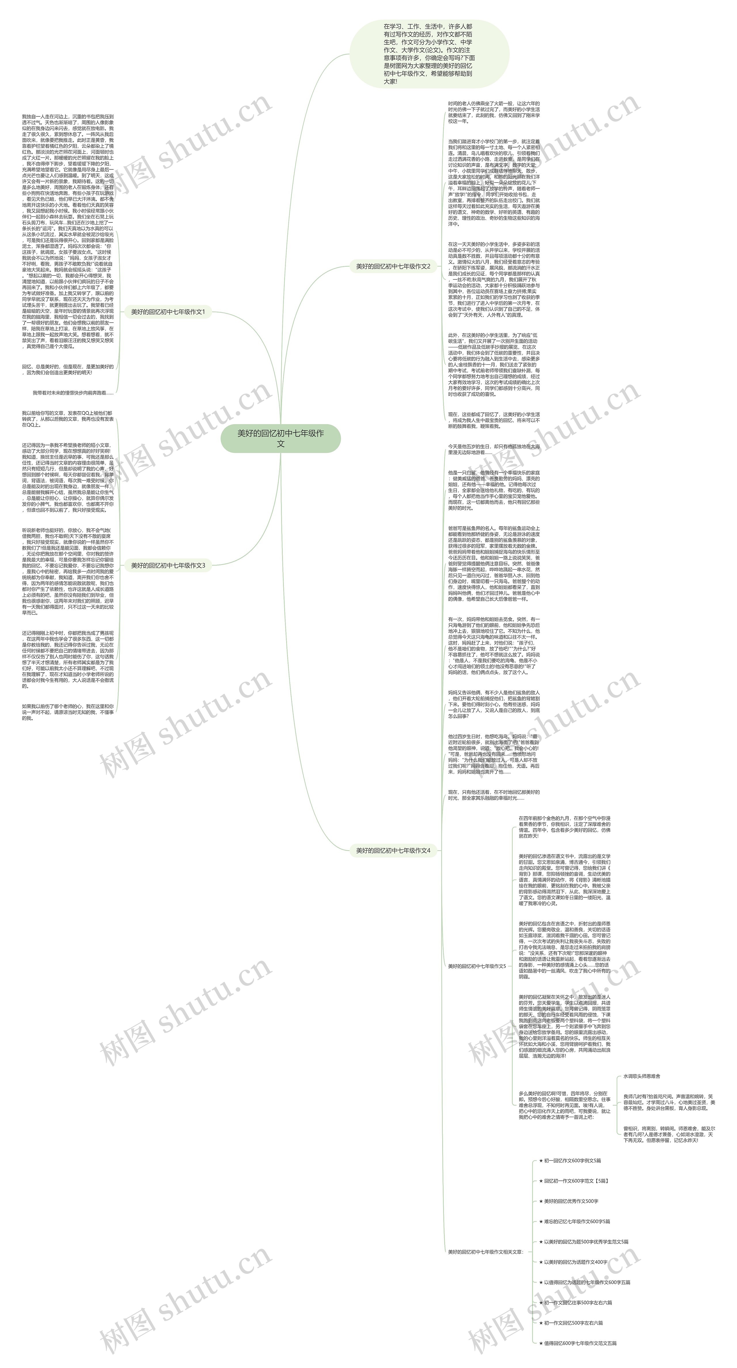 美好的回忆初中七年级作文思维导图